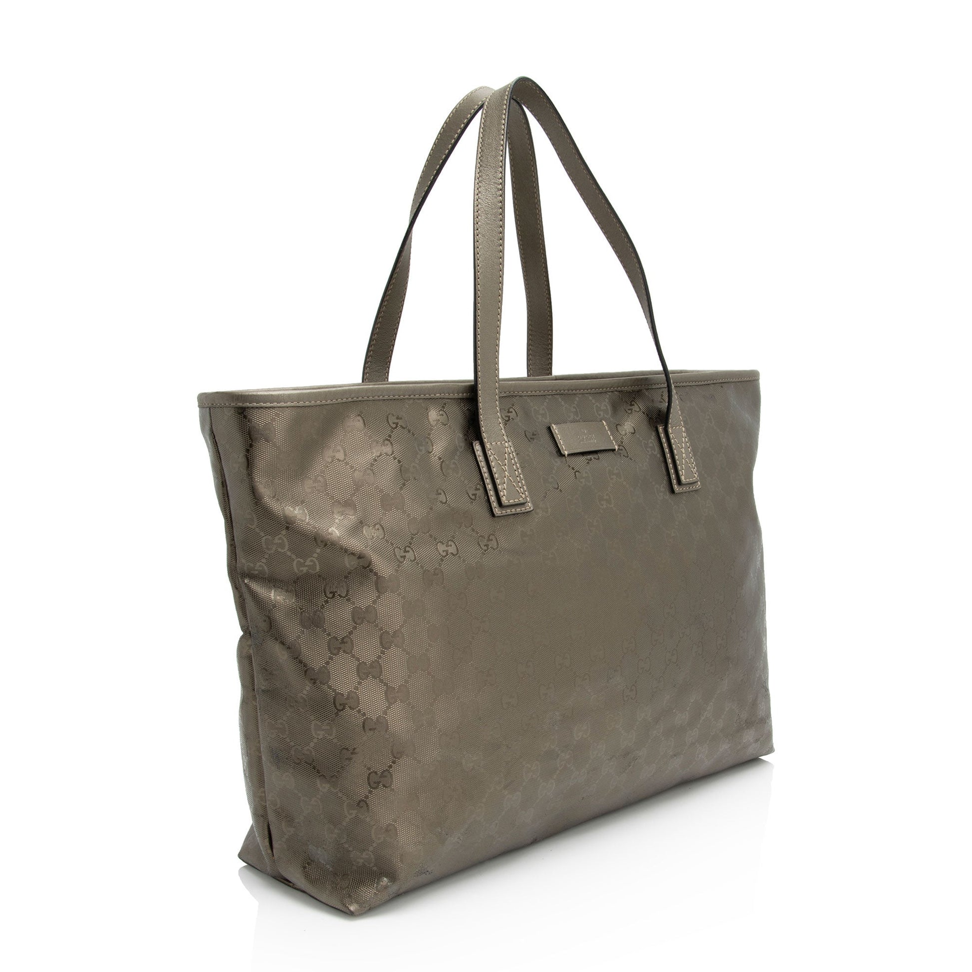 Gucci GG Imprime SHF-vLQjcK Leather Canvas Gold Large Tote Bag