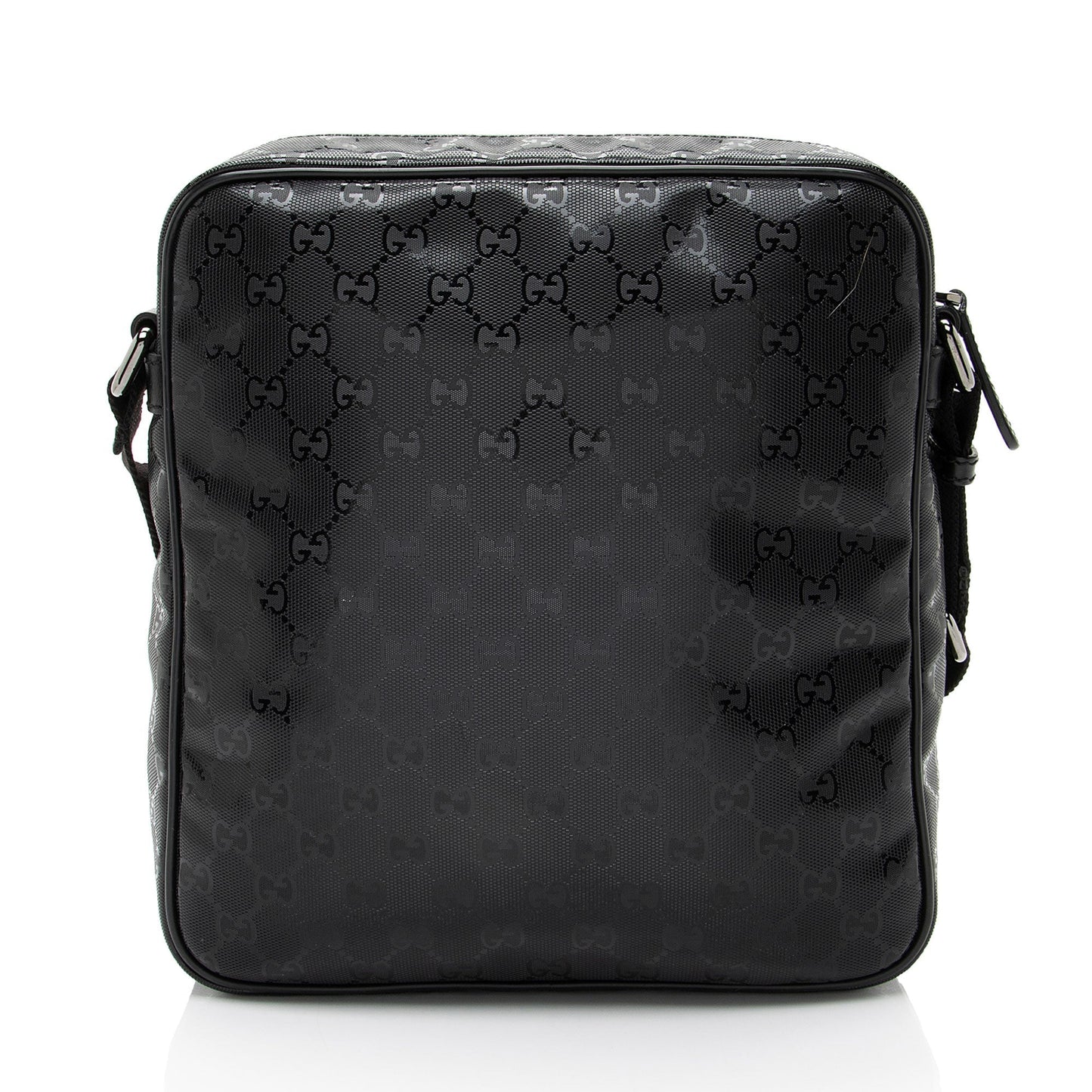 Gucci GG Imprime Messenger Leather Canvas Nylon Black Shoulder Bag