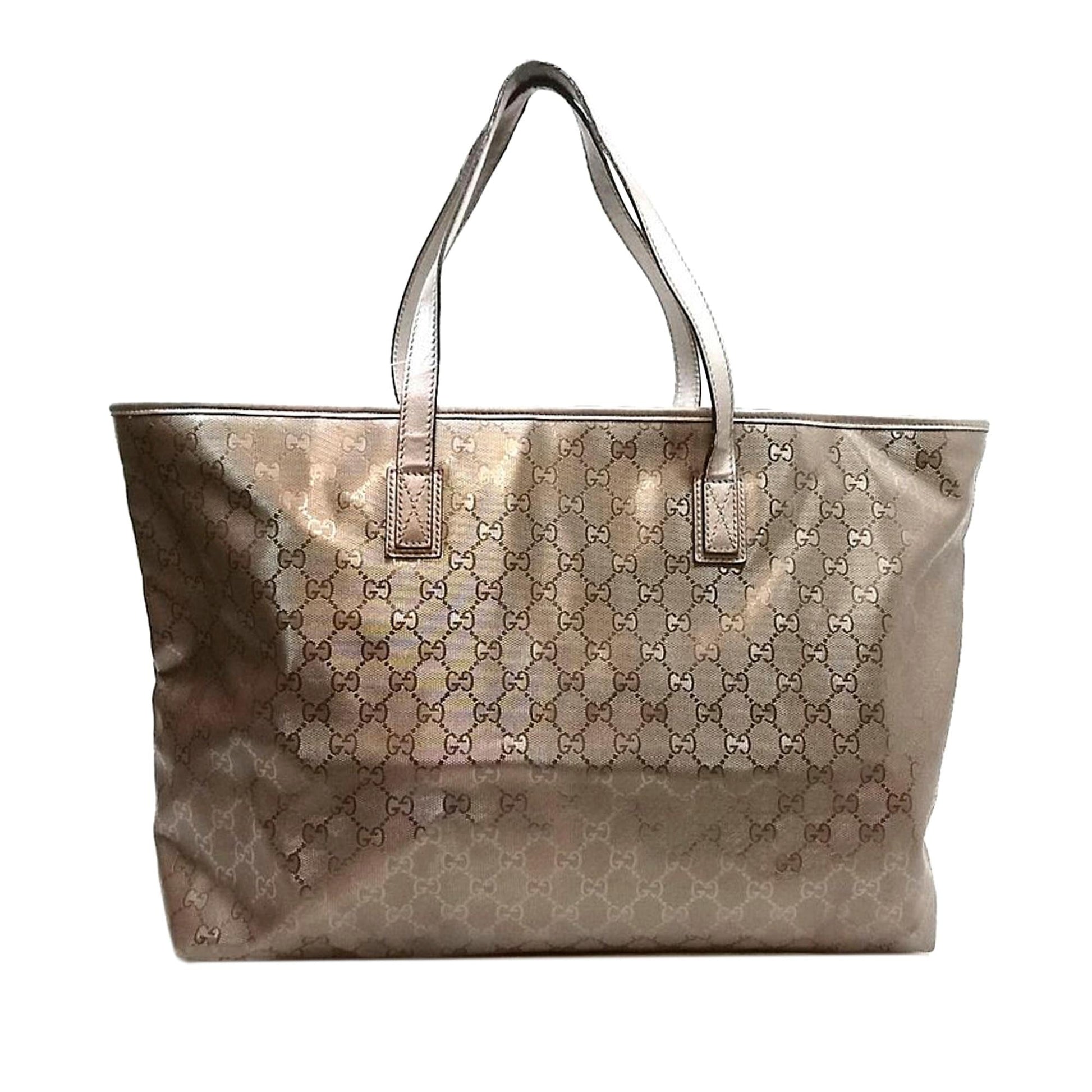 Gucci GG Imprime SHG Calf White Gold Tote Bag
