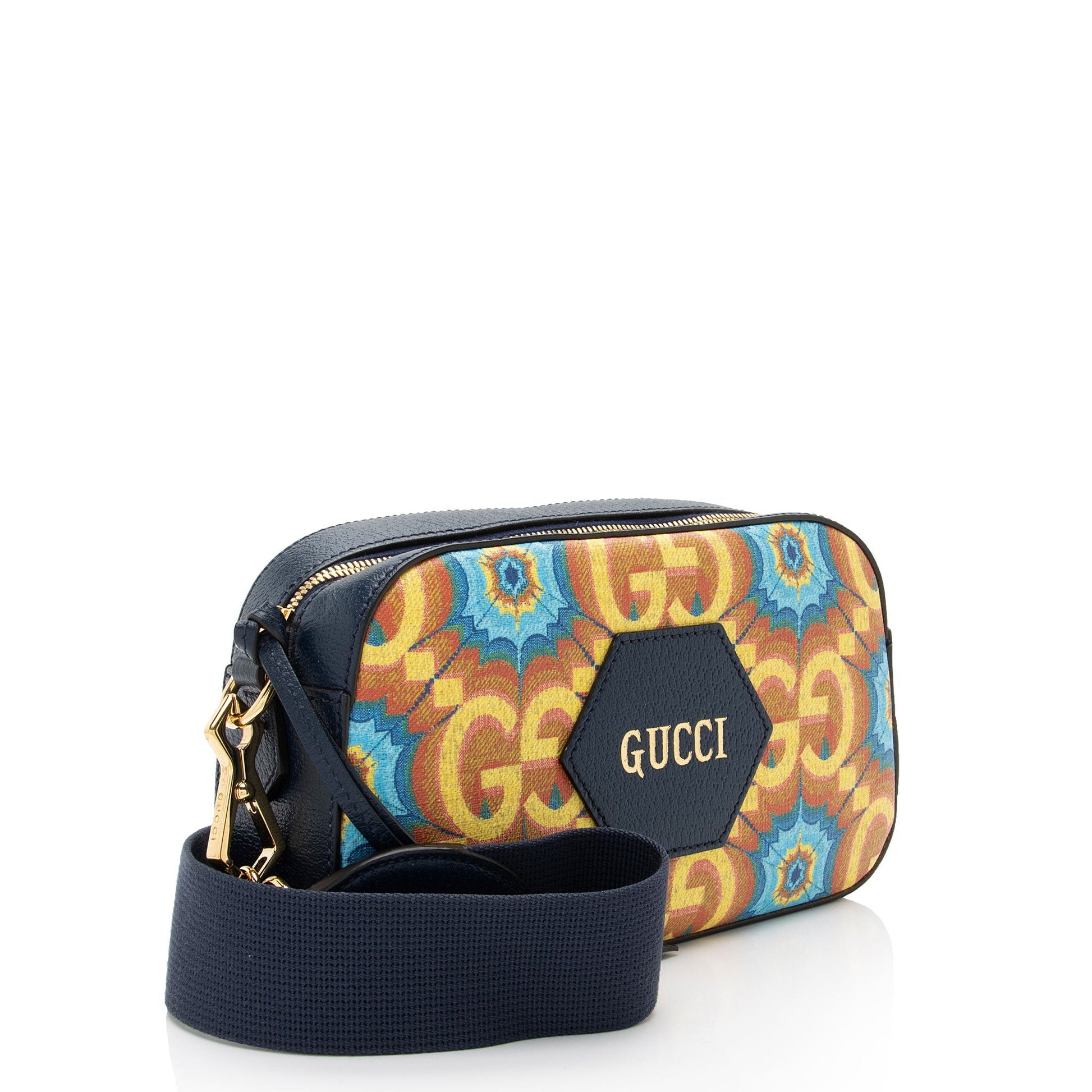Gucci GG Kaleidoscope 100th Anniversary Messenger Leather Canvas Nylon Brown Shoulder Bag
