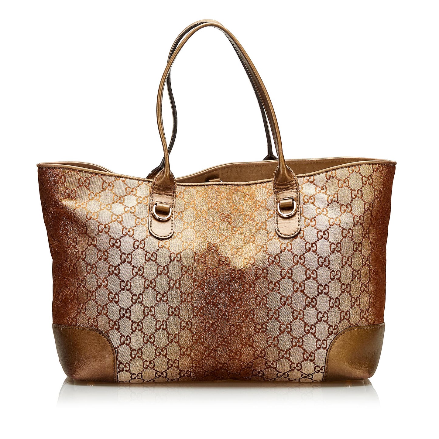 Gucci GG Lurex Heartbit SHG Canvas Gold Tote Bag