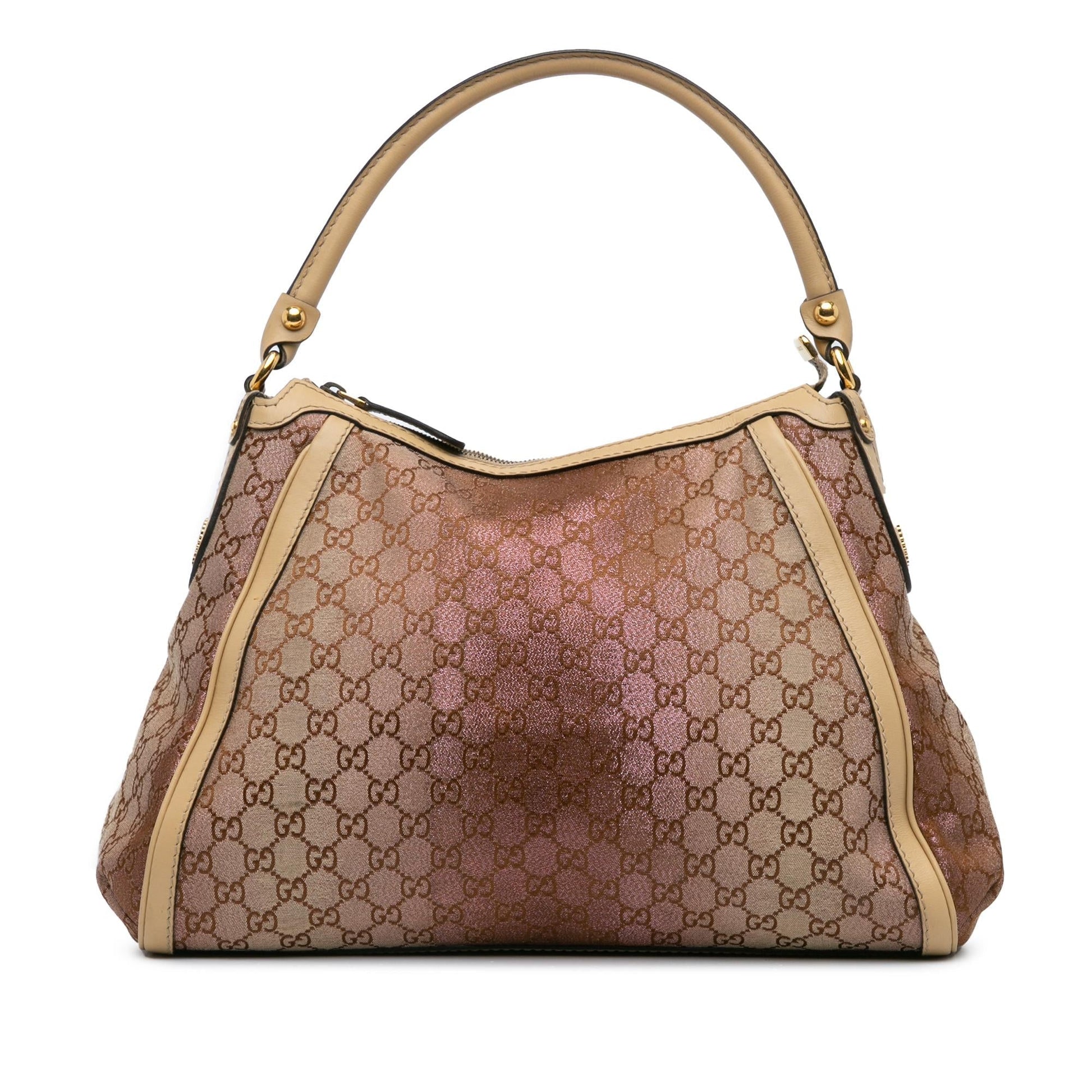 Gucci GG Lurex Scarlett Canvas Calf Brown Shoulder Bag