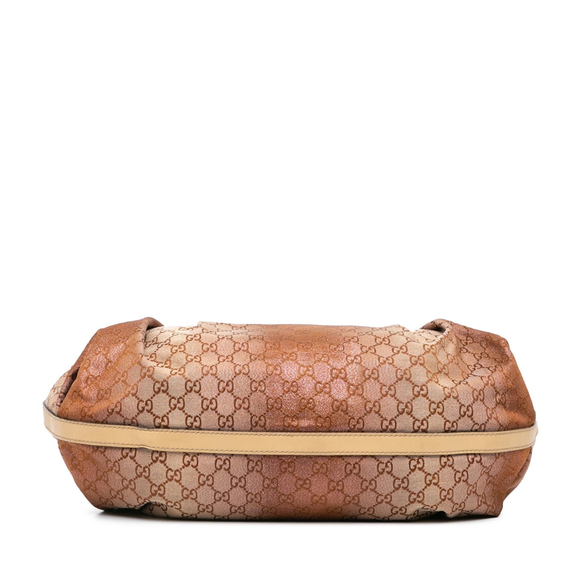 Gucci GG Lurex Scarlett Canvas Brown Tote Bag