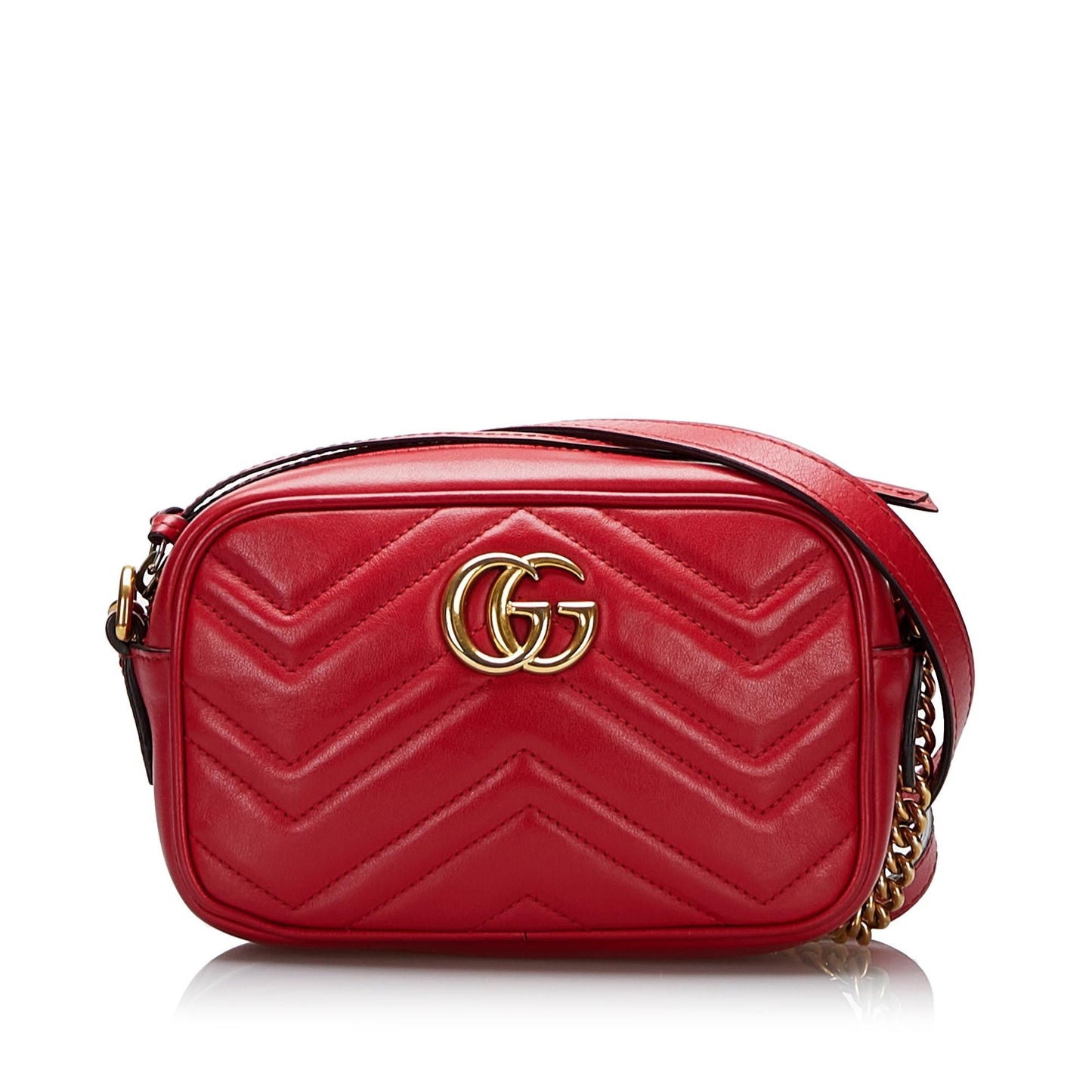 Gucci GG Marmont SHG-CFR45W Calf Red Crossbody Bag