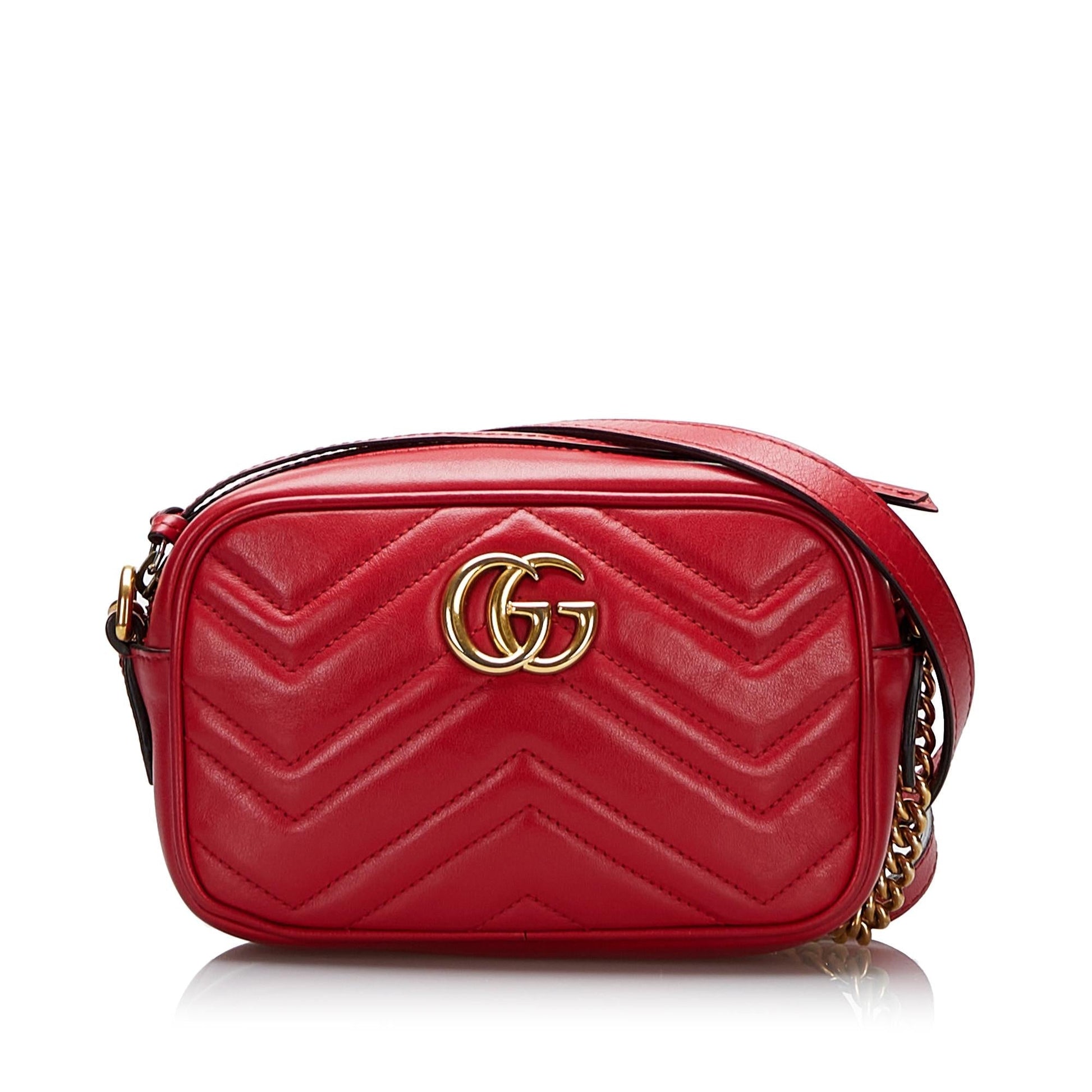 Gucci GG Marmont SHG-CFR45W Calf Red Crossbody Bag