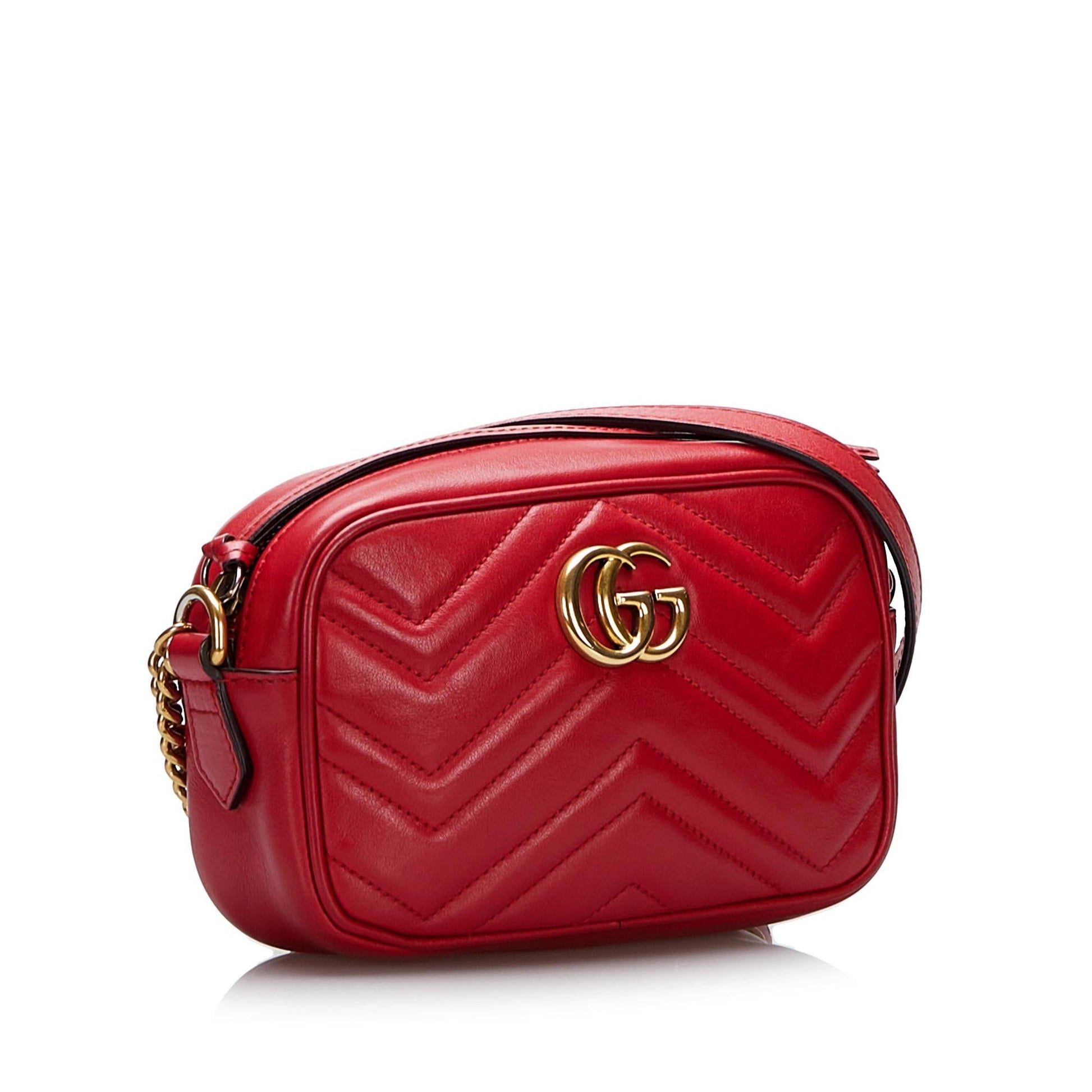 Gucci GG Marmont SHG-CFR45W Calf Red Crossbody Bag
