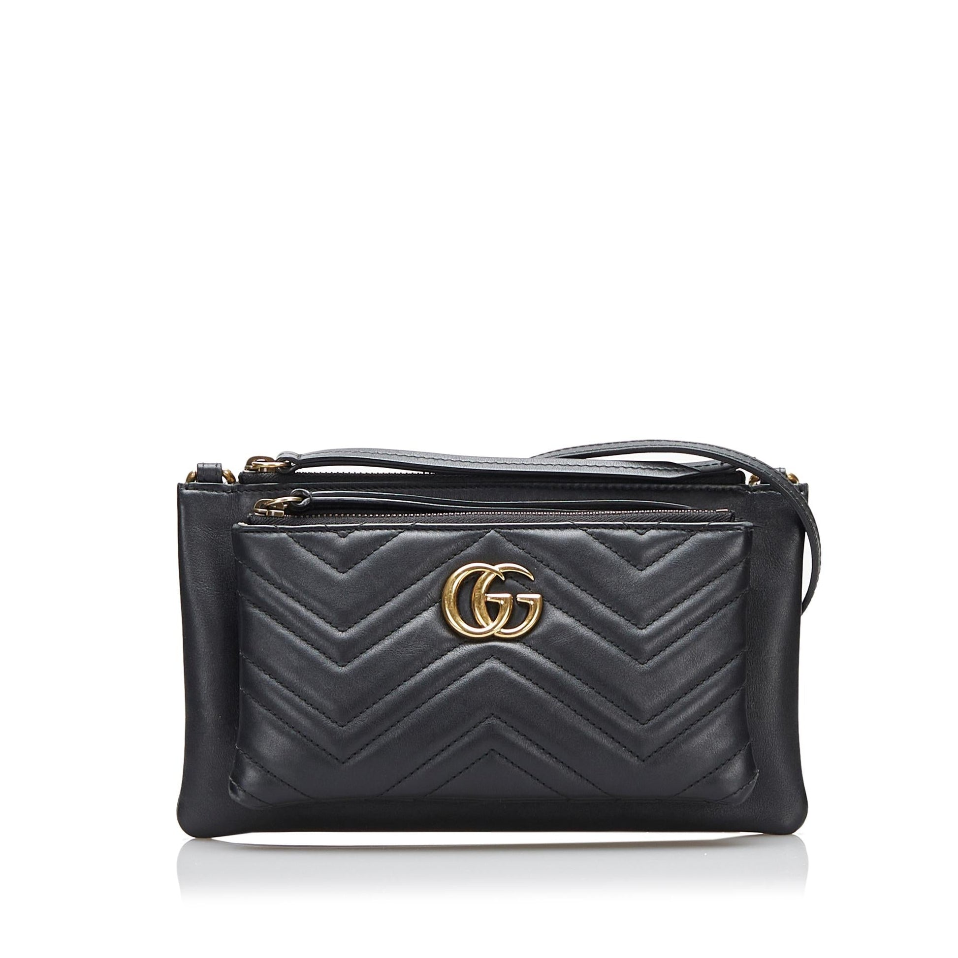Gucci GG Marmont SHG Calf Black Crossbody Bag