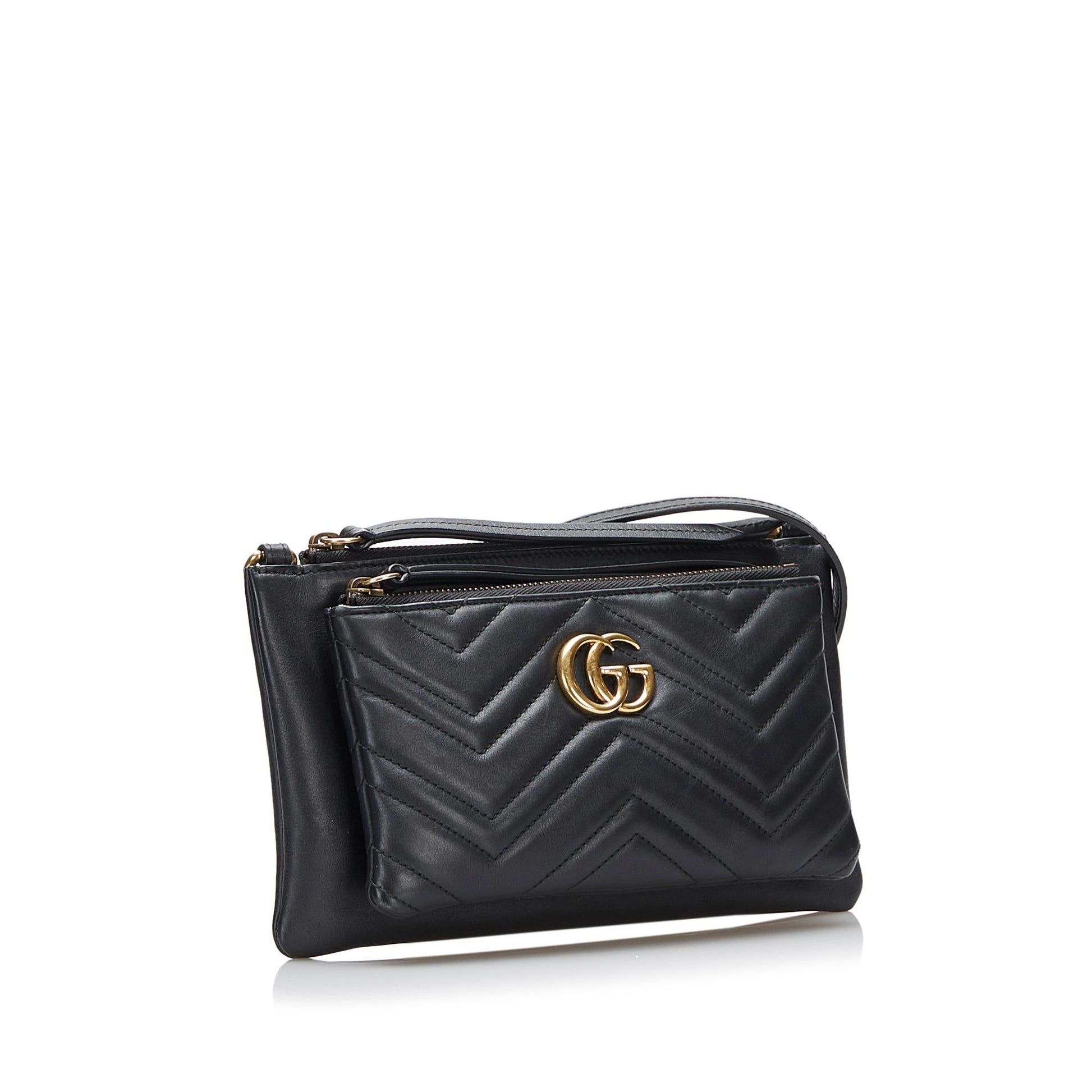 Gucci GG Marmont SHG Calf Black Crossbody Bag