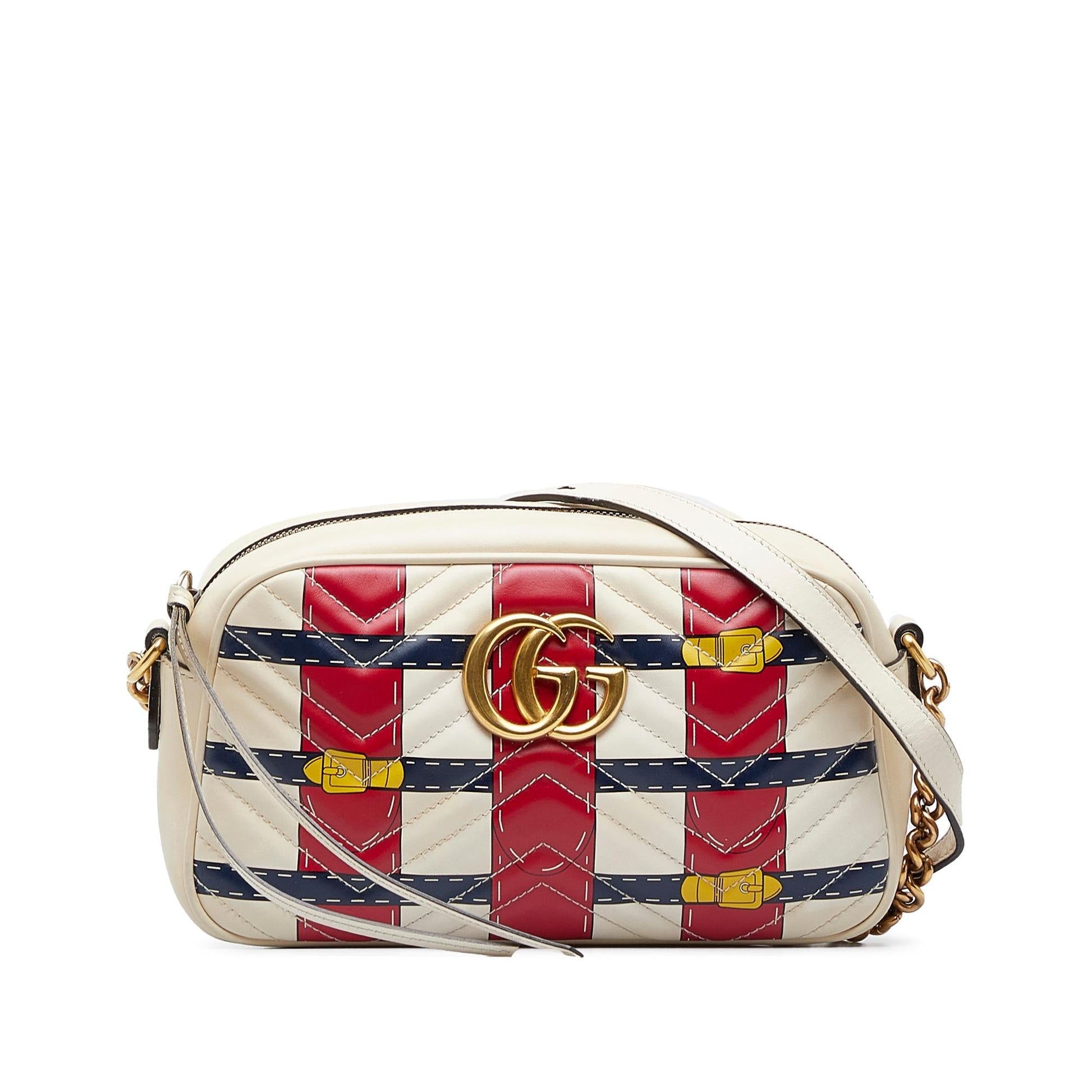Gucci GG Marmont SHG-rkgfIv Calf White Crossbody Bag