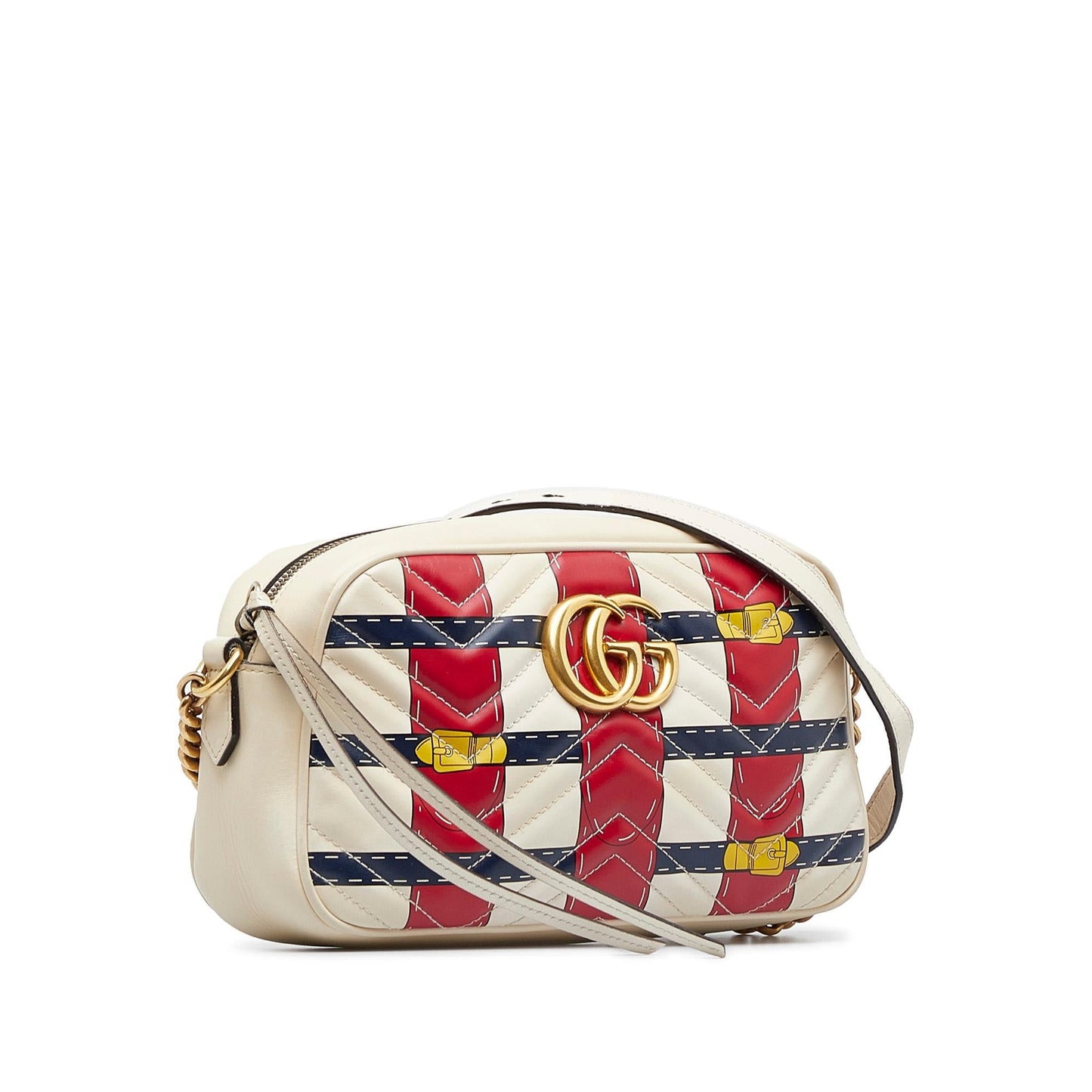 Gucci GG Marmont SHG-rkgfIv Calf White Crossbody Bag