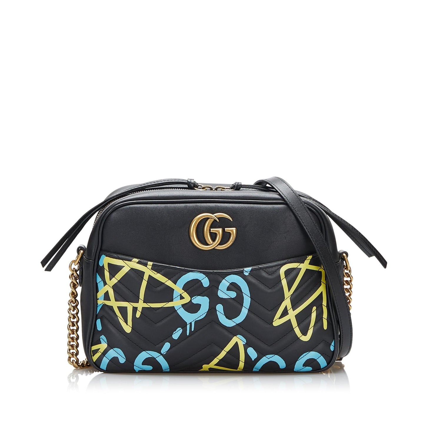 Gucci GG Marmont Ghost SHG-1BAj04 Calf Black Crossbody Bag