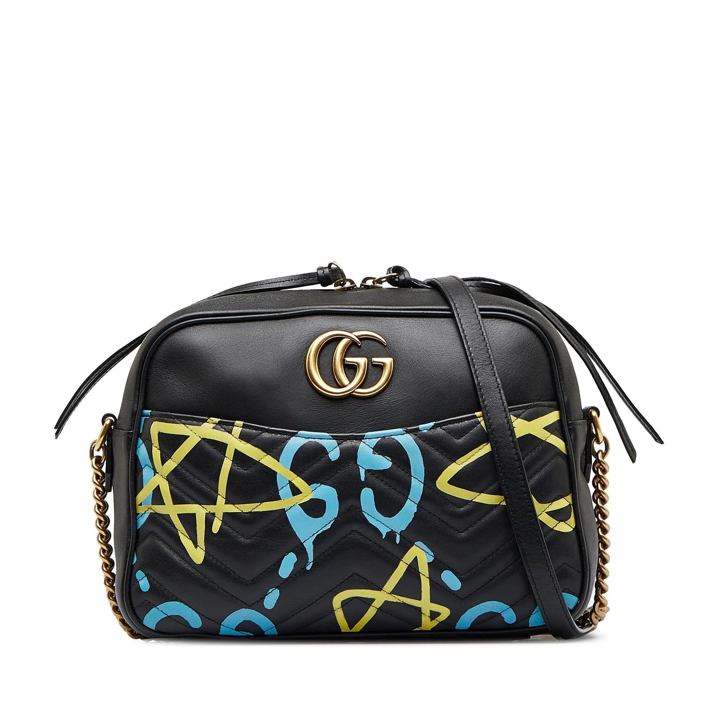 Gucci GG Marmont Ghost SHG-gRc5TZ Calf Black Crossbody Bag