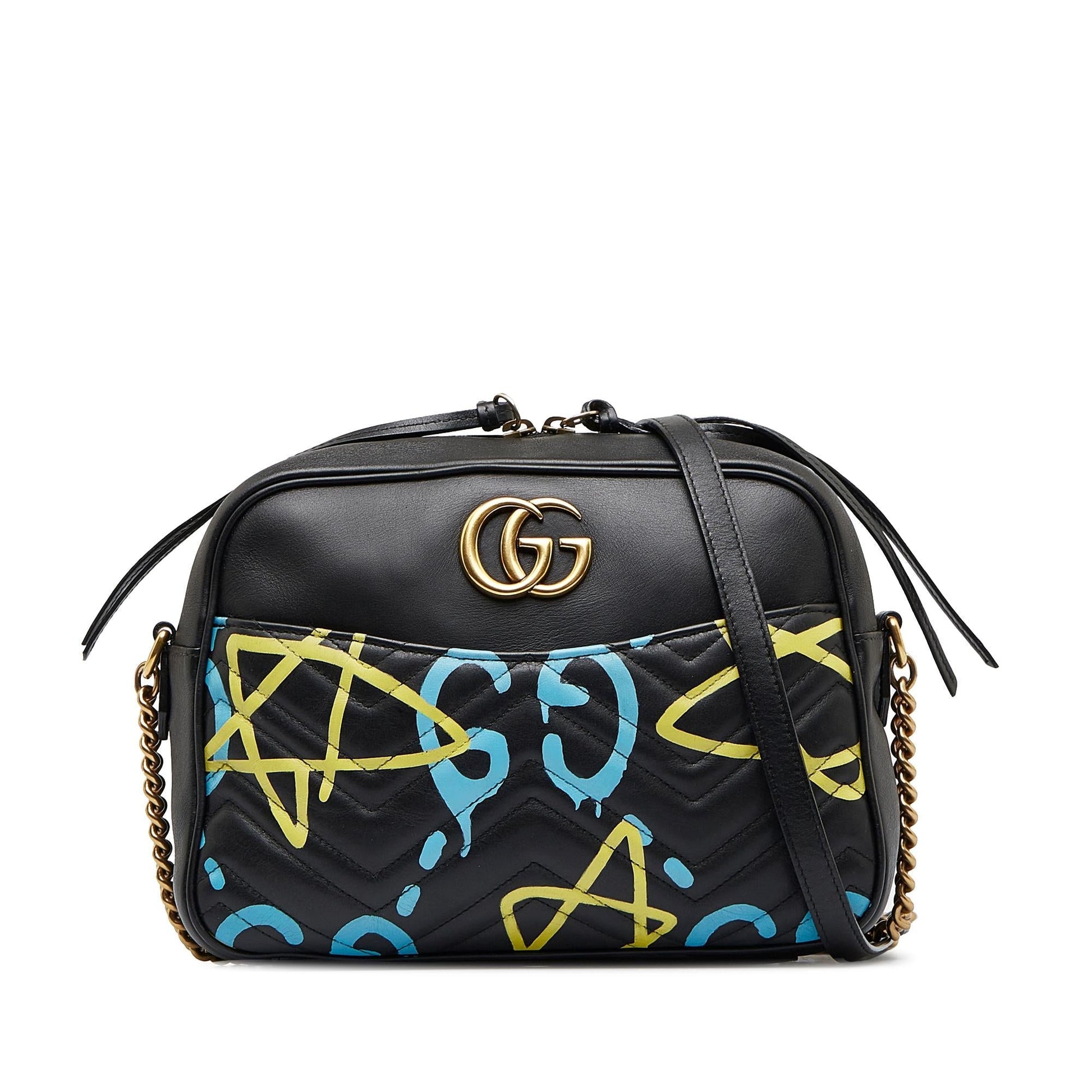 Gucci GG Marmont Ghost SHG-gRc5TZ Calf Black Crossbody Bag