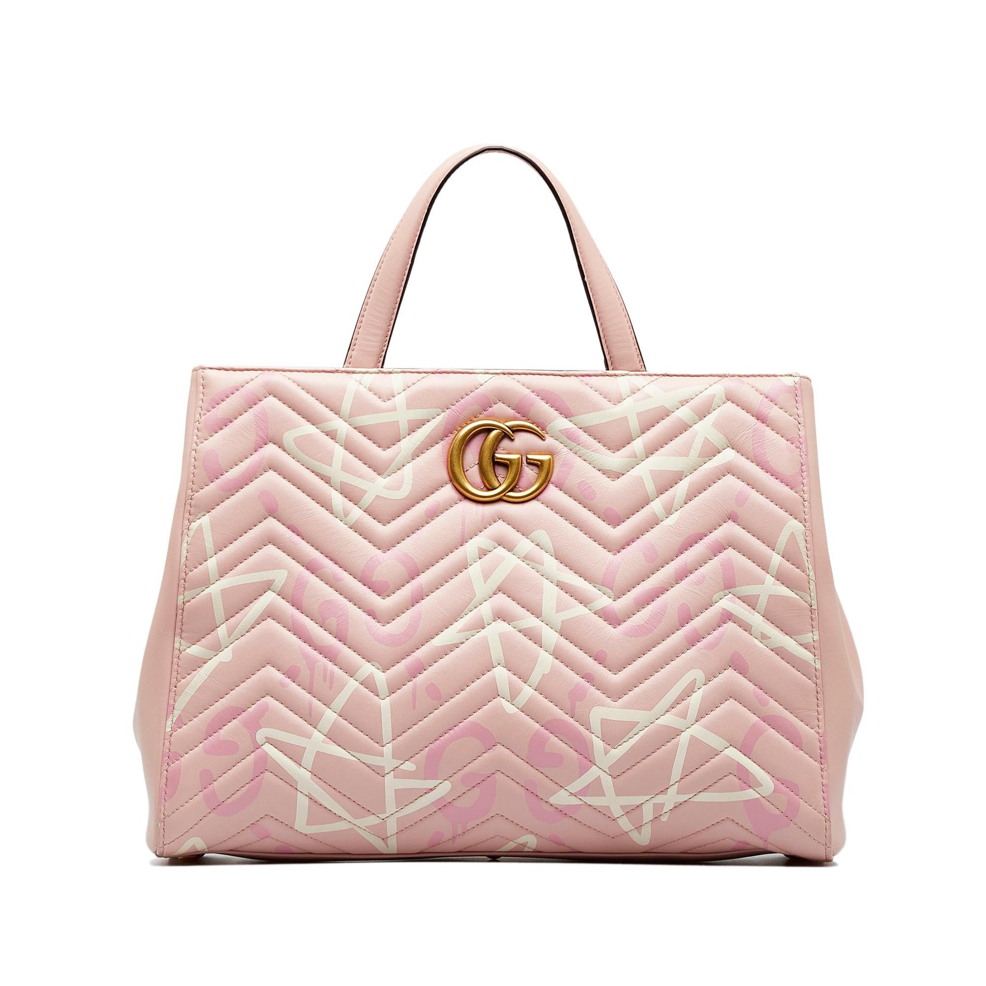 Gucci GG Marmont Ghost SHG-AiKlZD Calf Pink Satchel Bag