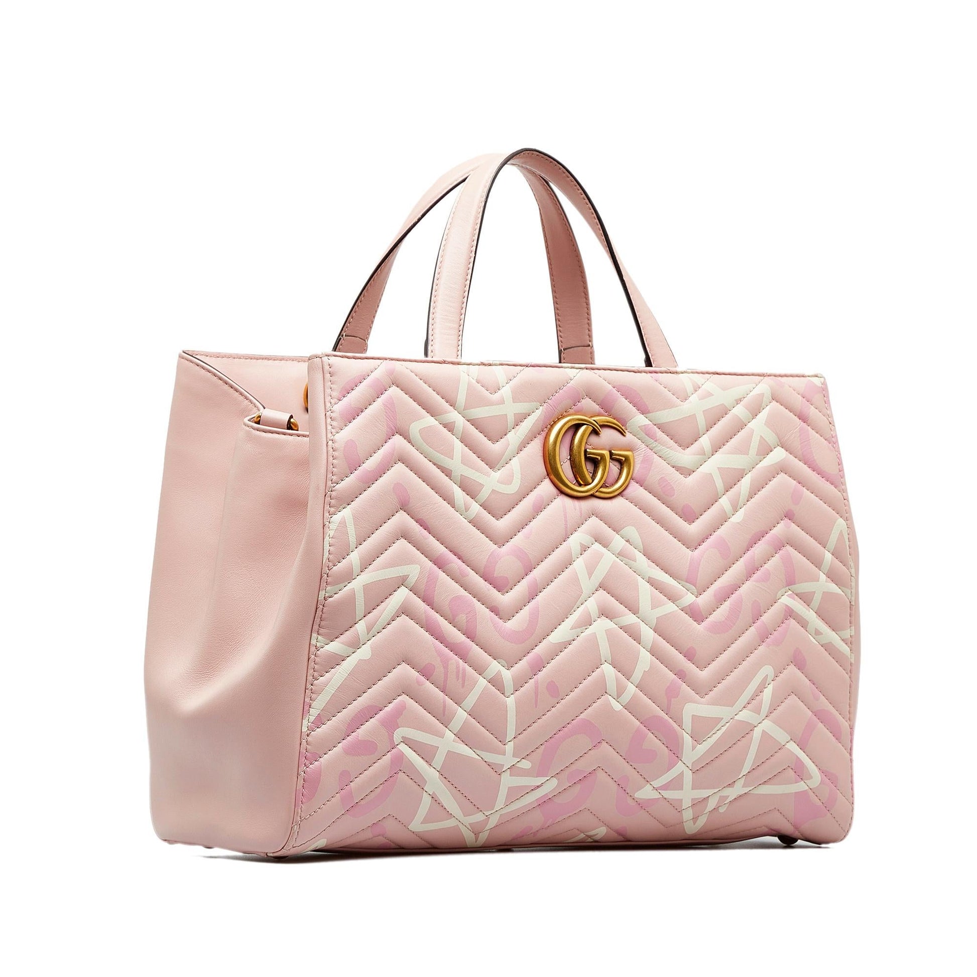 Gucci GG Marmont Ghost SHG-AiKlZD Calf Pink Satchel Bag