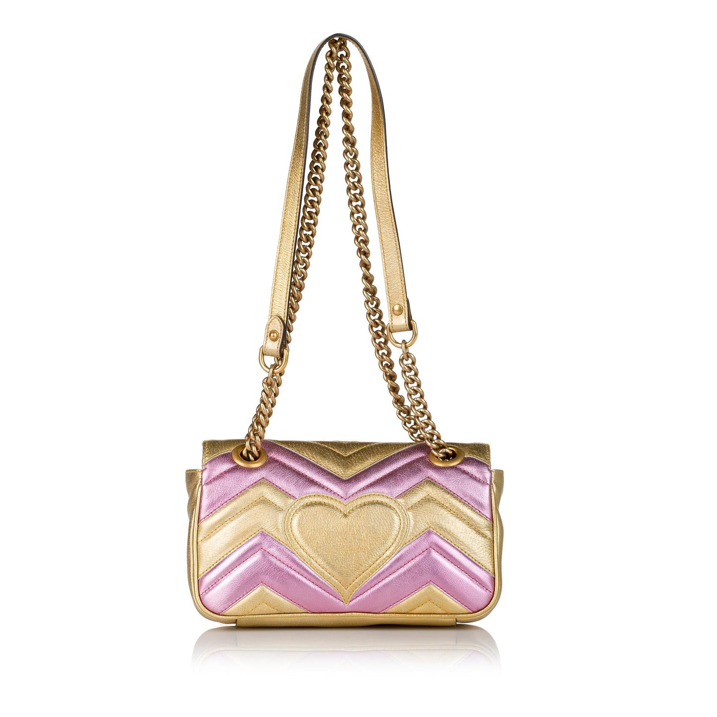 Gucci GG Marmont SHG Leather Calf Gold Crossbody Bag