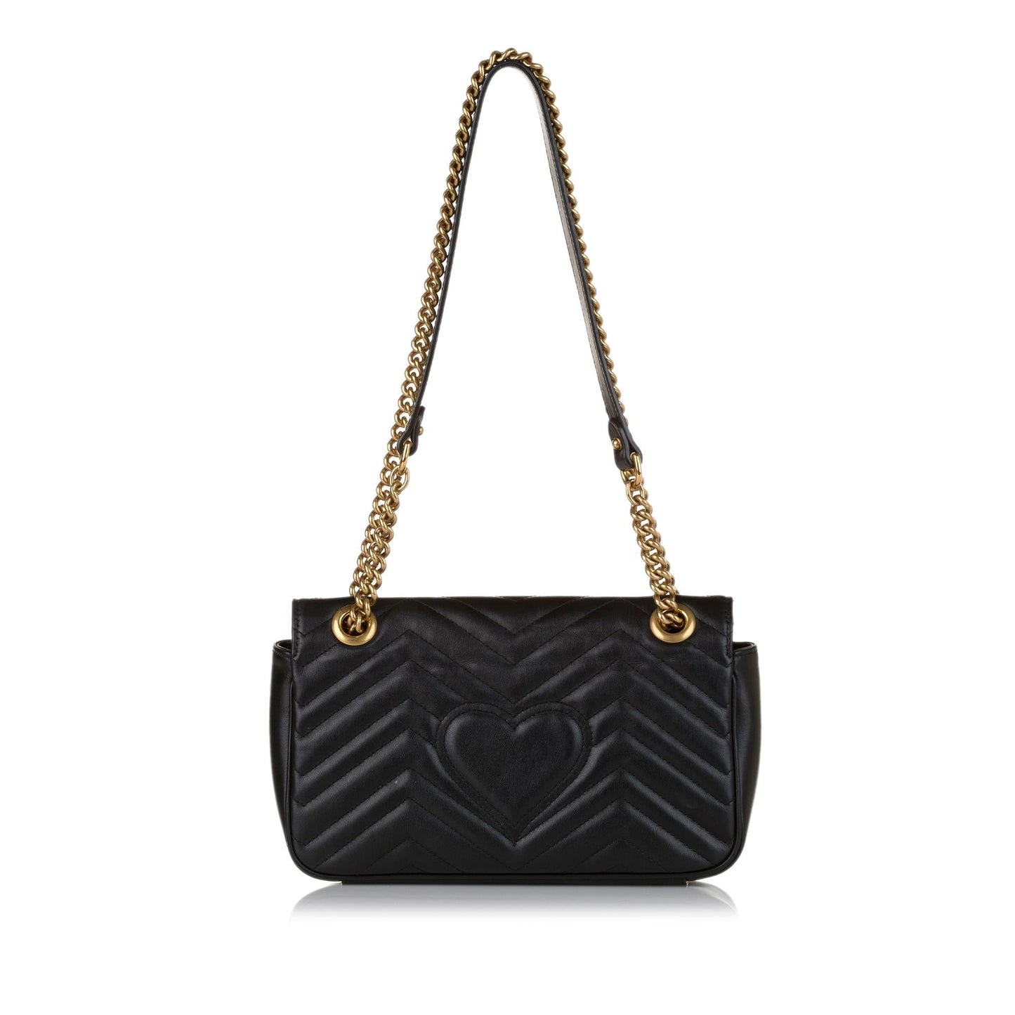 Gucci GG Marmont SHG Leather Black Crossbody Bag