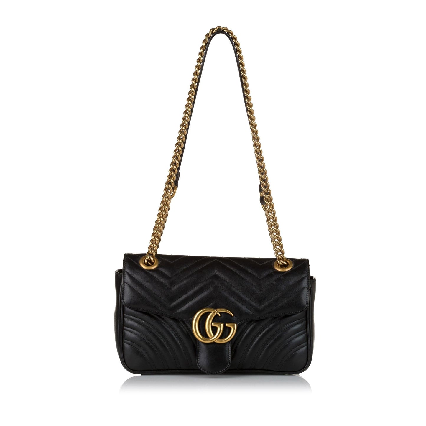 Gucci GG Marmont SHG Leather Calf Black Crossbody Bag