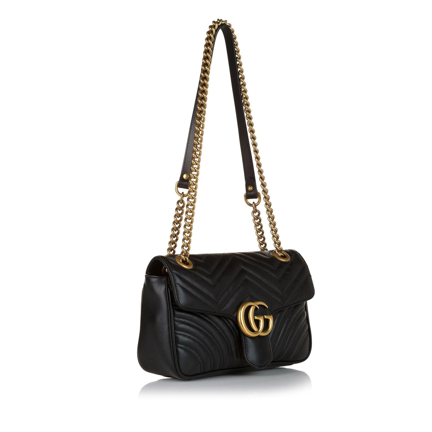 Gucci GG Marmont SHG Leather Calf Black Crossbody Bag