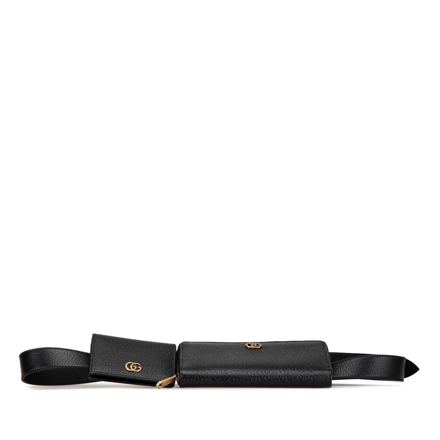 Gucci GG Marmont Double Belt Leather Calf Black Accessory Bag 1