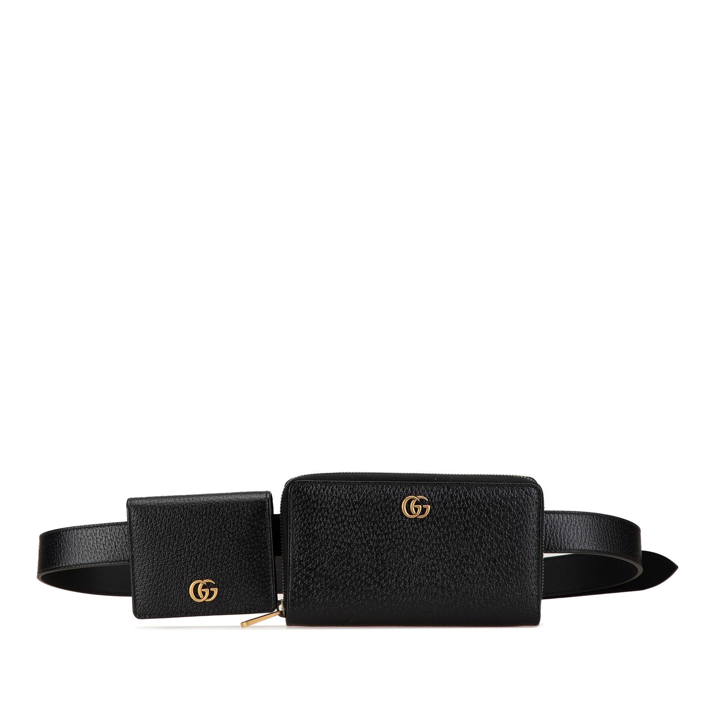 Gucci GG Marmont Double Belt Leather Calf Black Accessory Bag 1