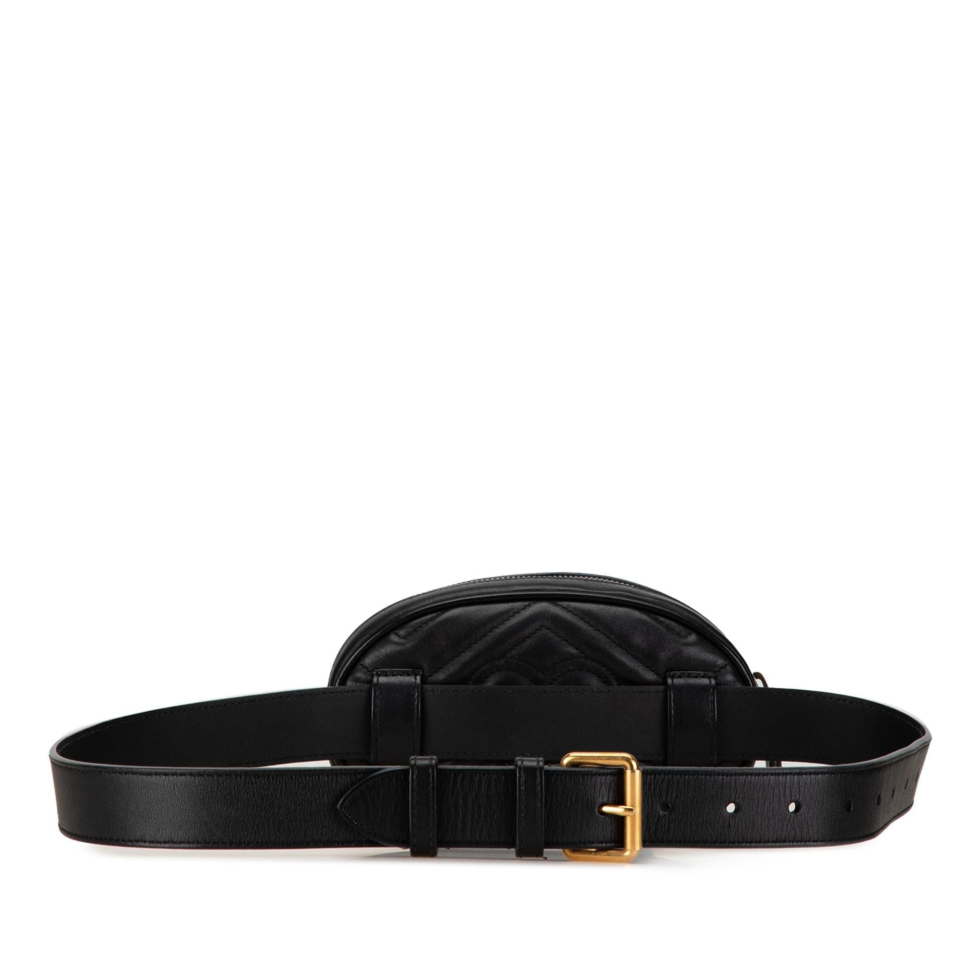 Gucci GG Marmont Belt Matelasse Leather Calf Black Accessory Bag 1