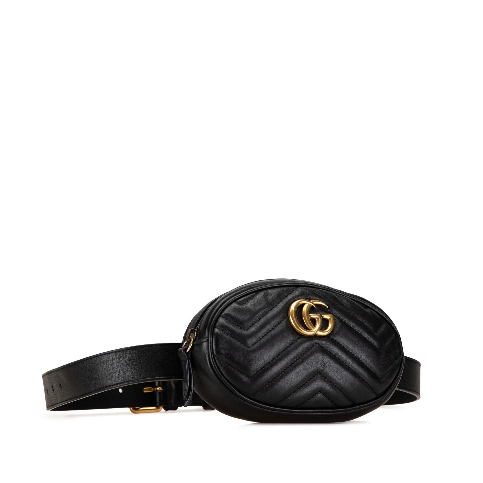 Gucci GG Marmont Belt Matelasse Leather Calf Black Accessory Bag 1