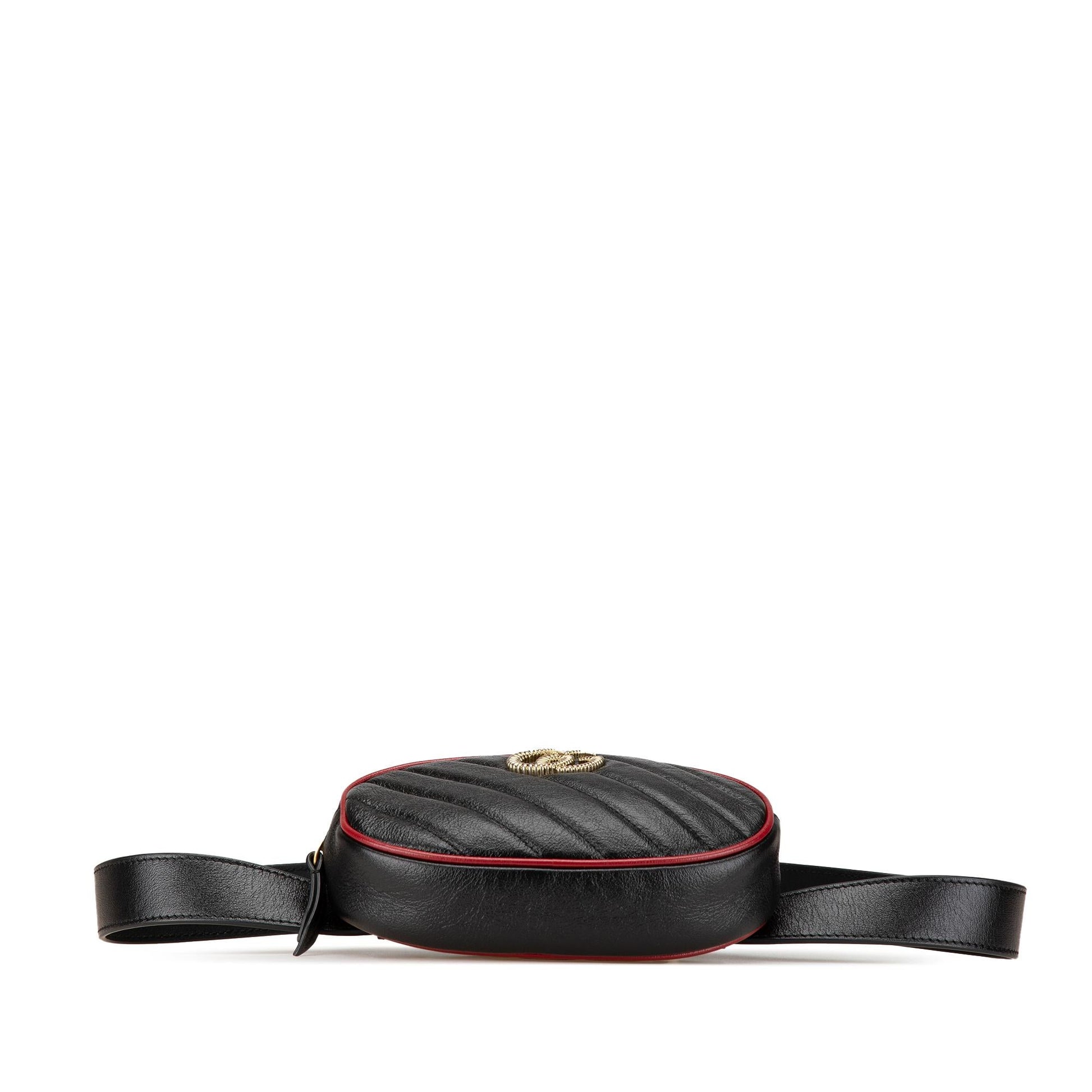 Gucci GG Marmont Torchon Belt Matelasse Leather Calf Black Accessory Belt Bag