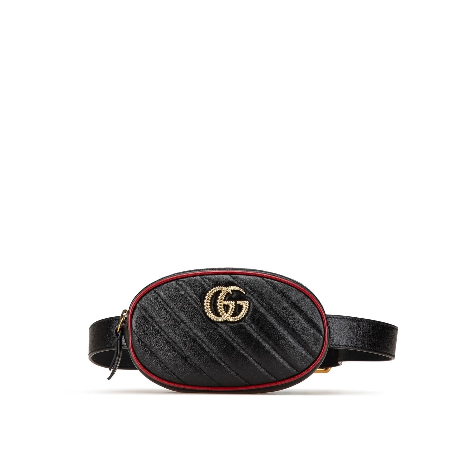 Gucci GG Marmont Torchon Belt Matelasse Leather Calf Black Accessory Belt Bag