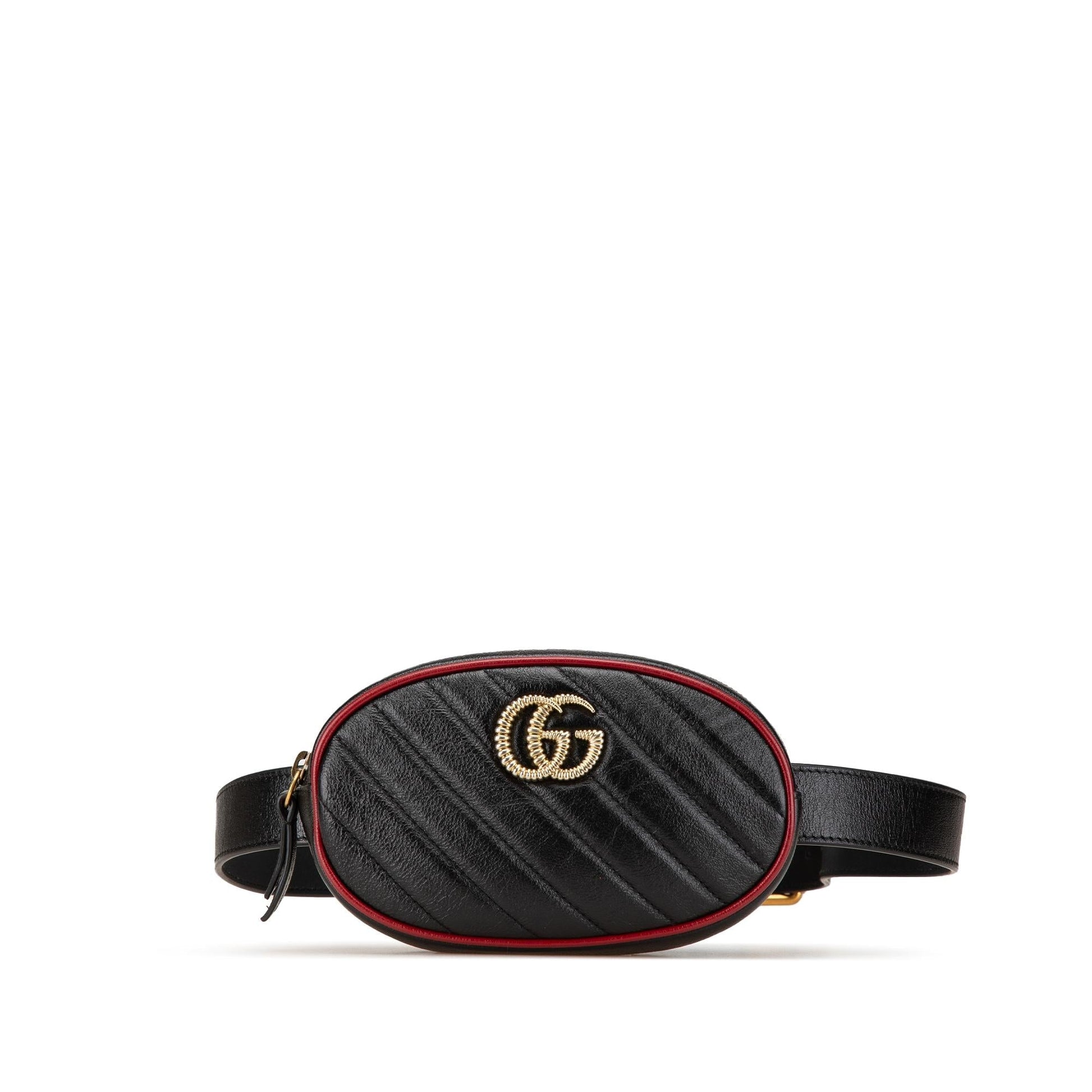 Gucci GG Marmont Torchon Belt Matelasse Leather Calf Black Accessory Belt Bag