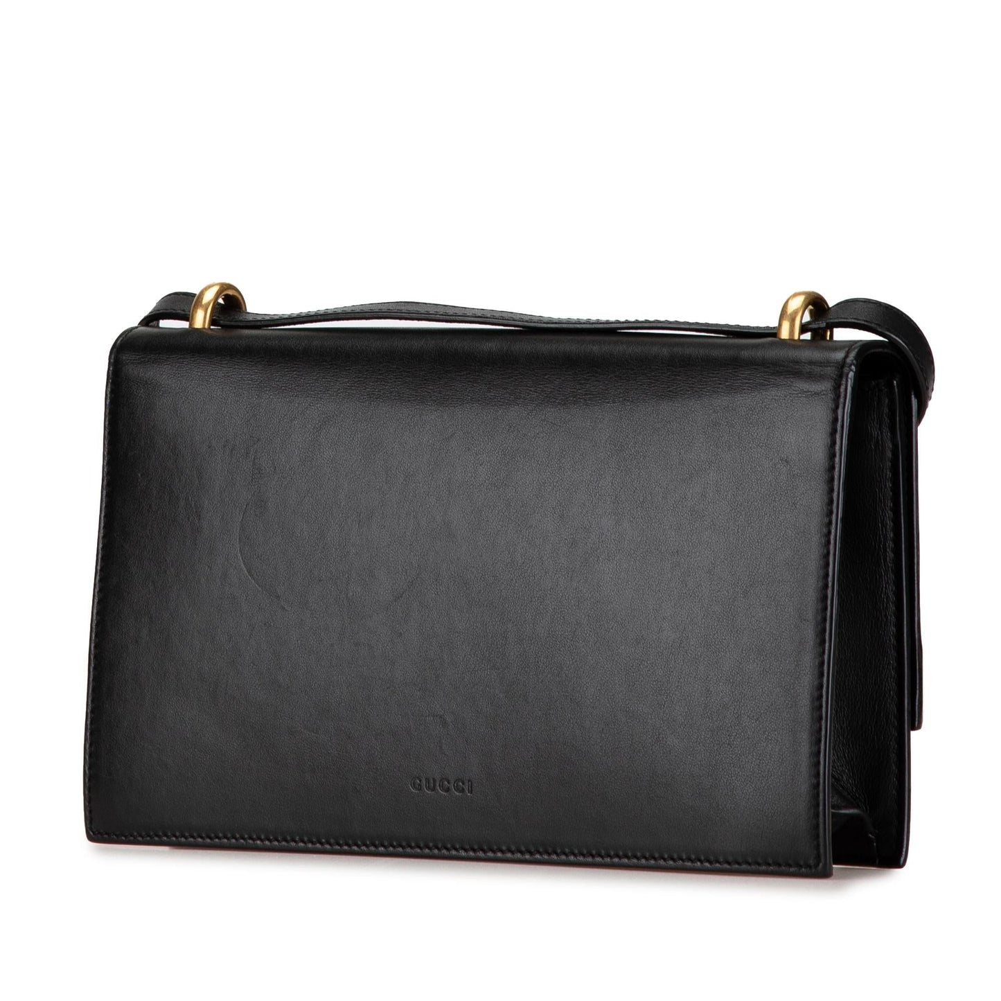 Gucci GG Marmont Ribbon SHG-8Fv04O Leather Calf Black White Crossbody Bag