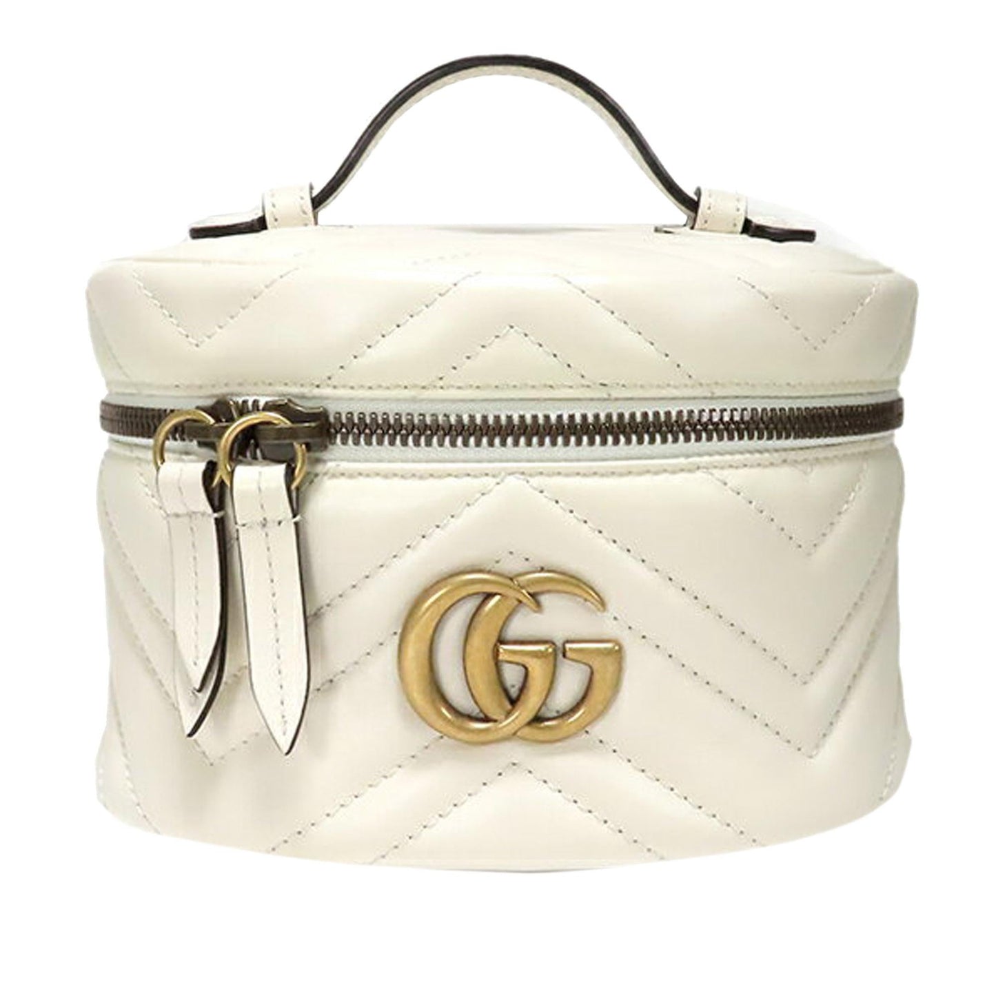 Gucci GG Marmont Round Backpack SHG-oXsHC9 Leather Calf White