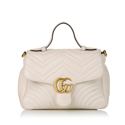 Gucci GG Marmont SHG Leather Calf White Satchel Bag