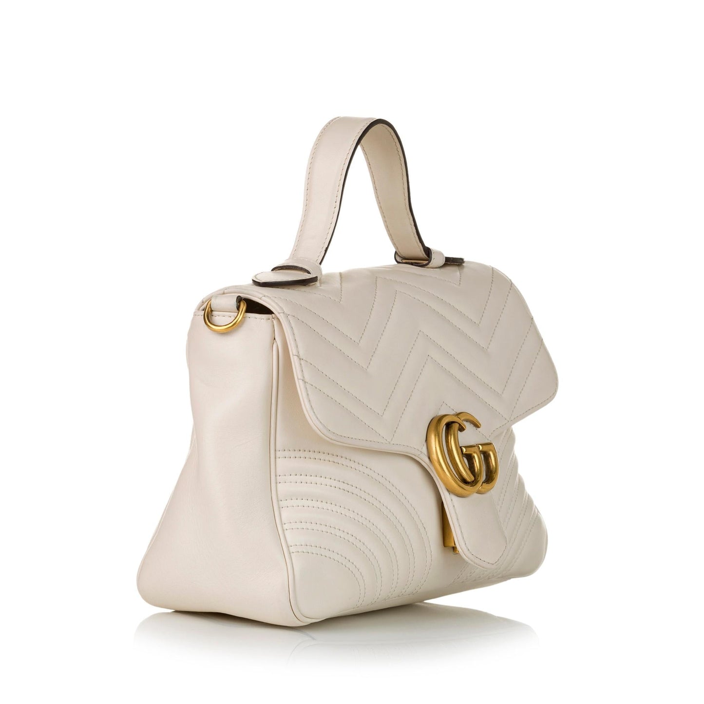 Gucci GG Marmont SHG Leather Calf White Satchel Bag