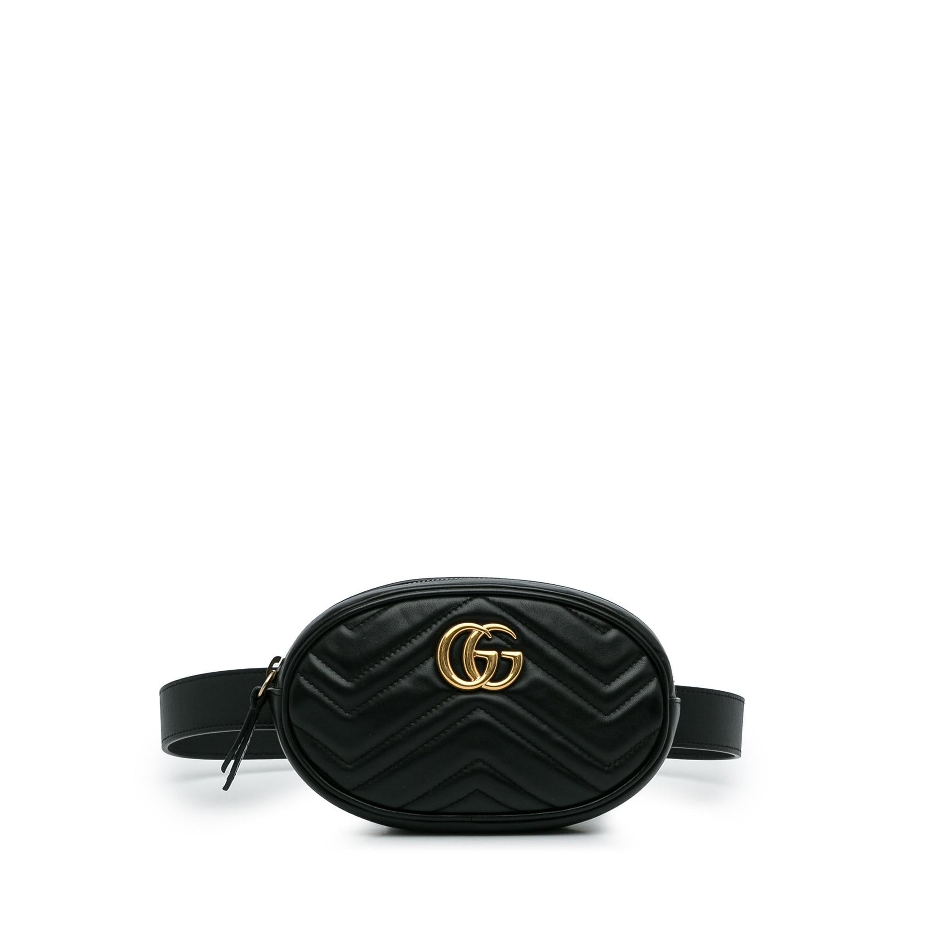 Gucci GG Marmont Belt SHG-ViYF48 Matelasse Calf Black Accessory