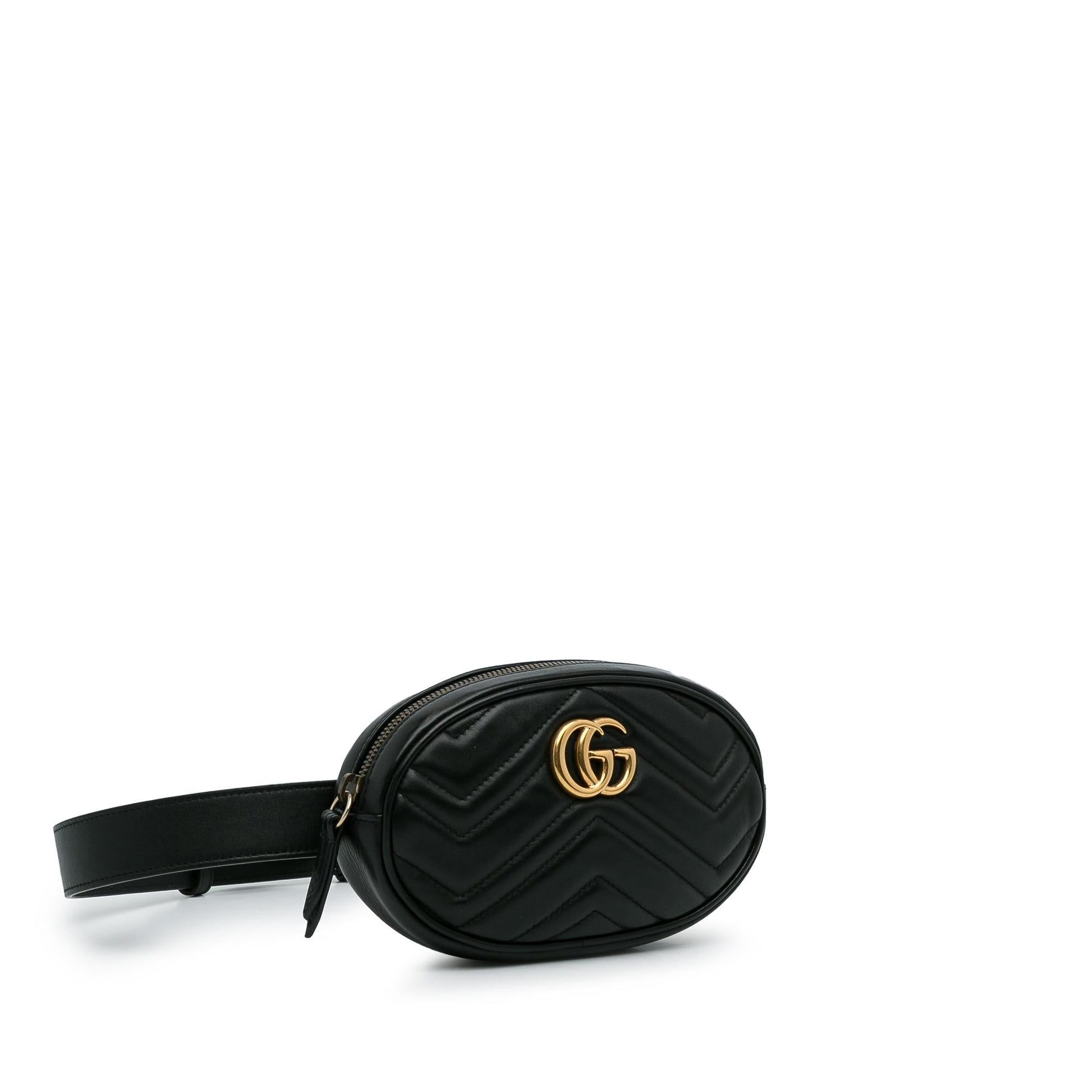 Gucci GG Marmont Belt SHG-ViYF48 Matelasse Calf Black Accessory
