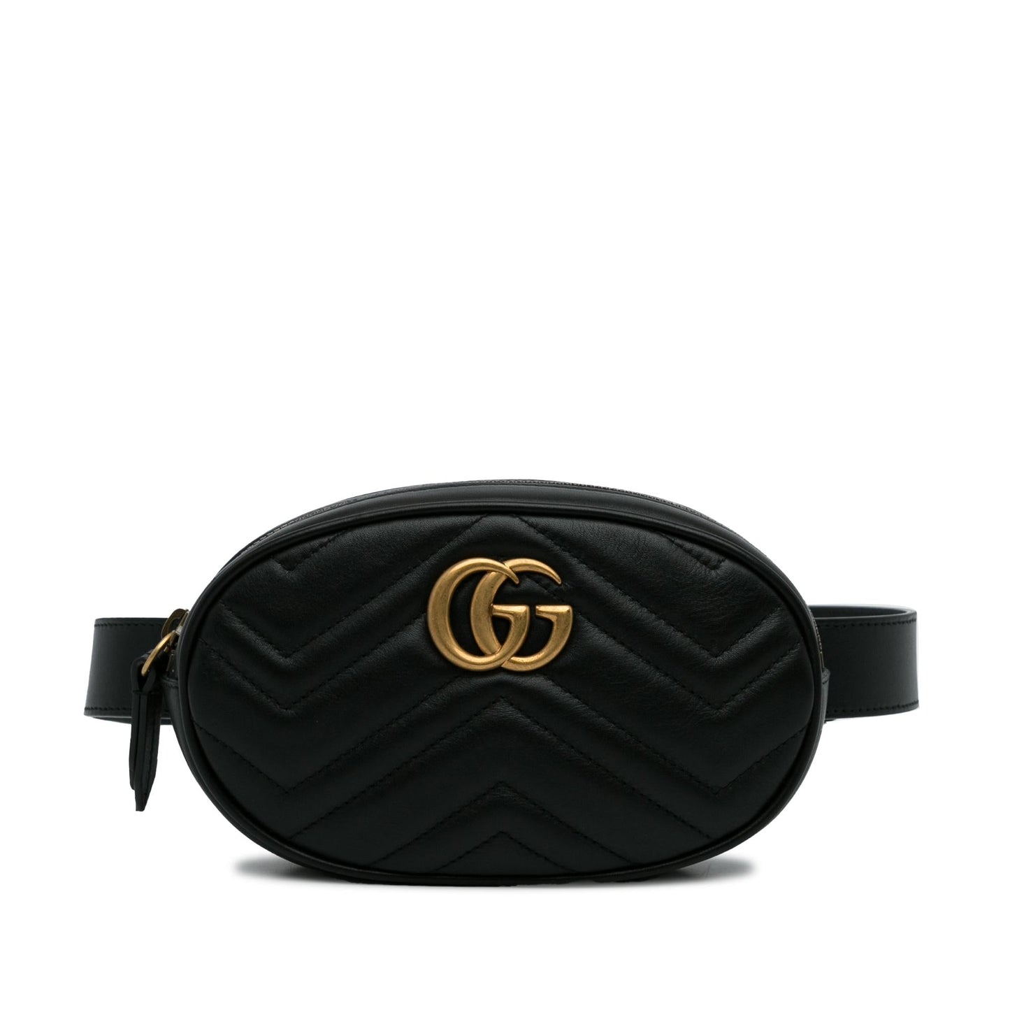 Gucci GG Marmont Belt SHG-AvFlKx Matelasse Calf Black Accessory