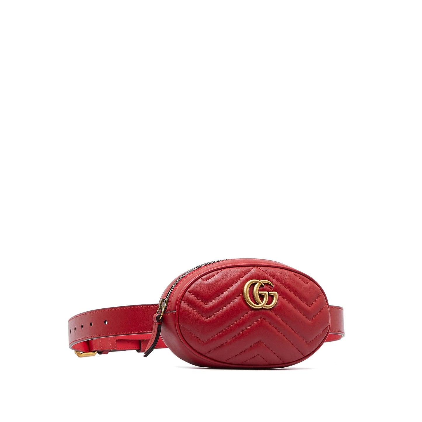 Gucci GG Marmont Belt SHG-2MdPGa Matelasse Calf Red Accessory