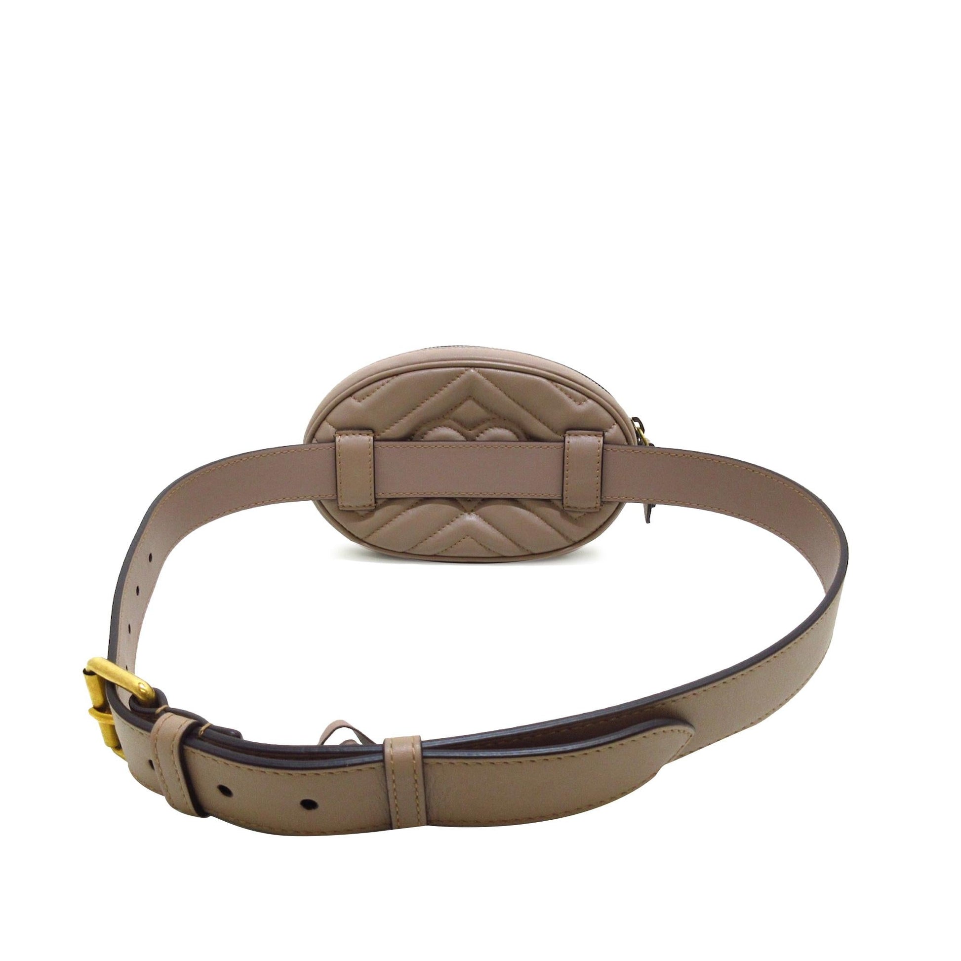 Gucci GG Marmont Belt SHG-t3pAuf Matelasse Calf Brown Accessory
