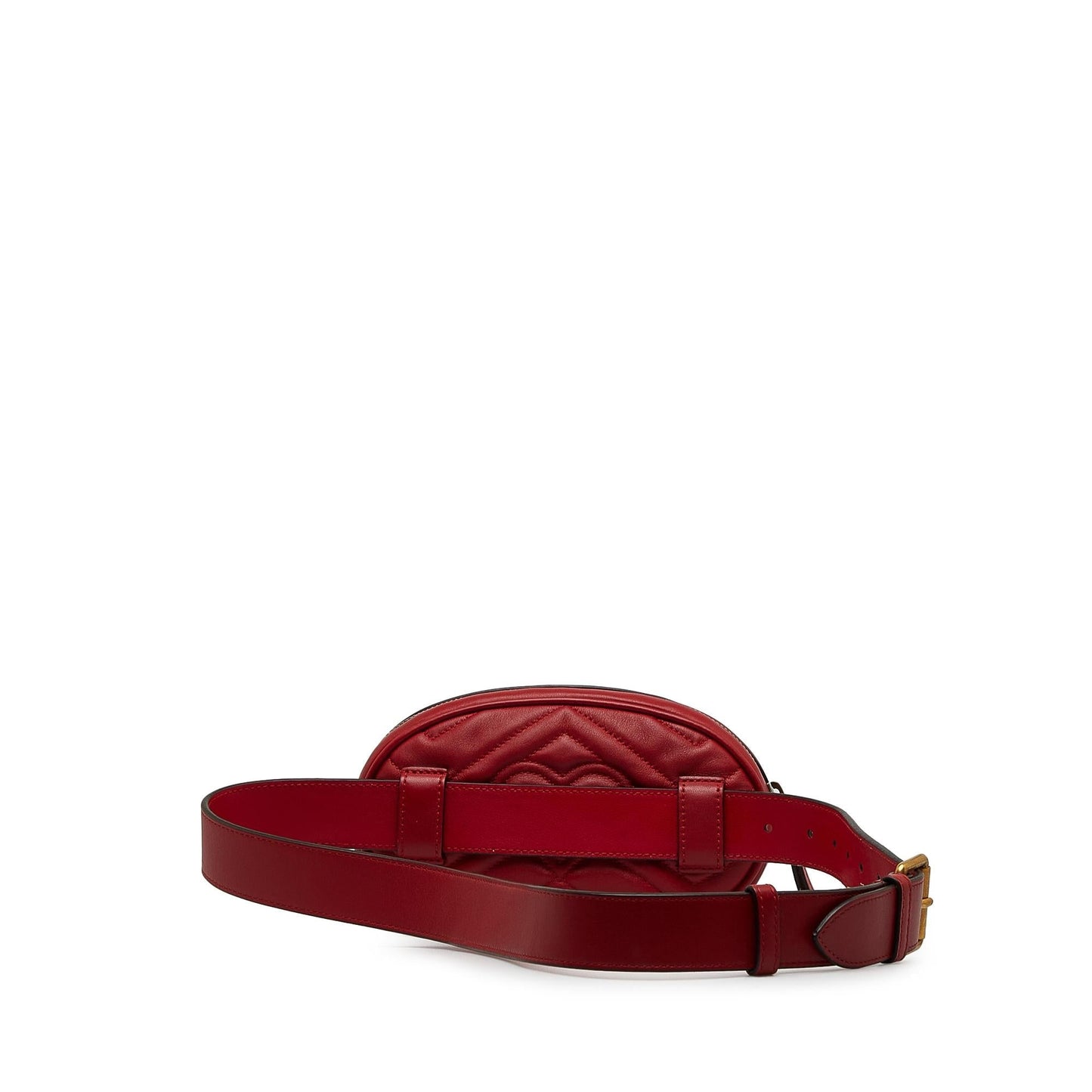 Gucci GG Marmont Belt SHG-p7RawW Matelasse Calf Red Accessory