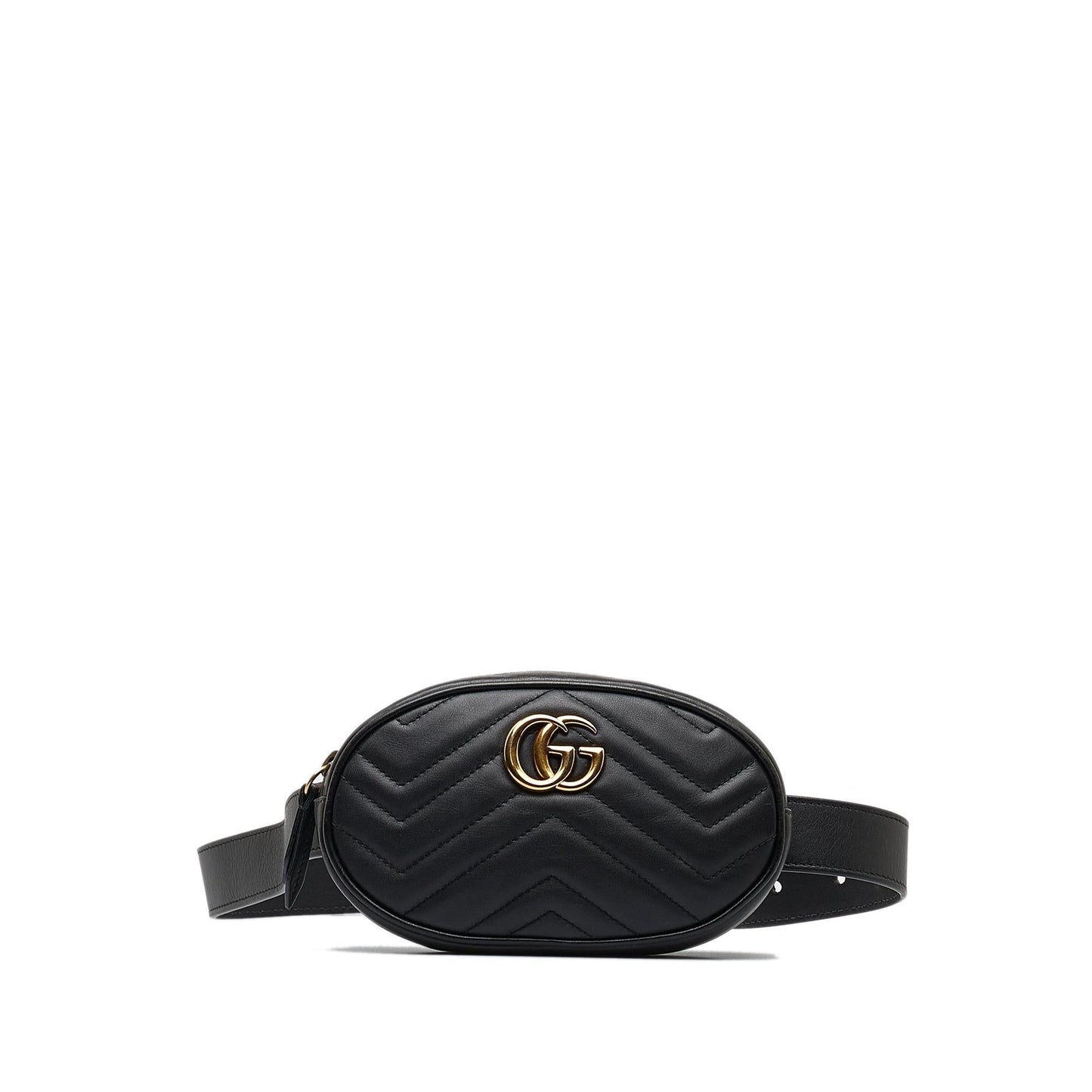 Gucci GG Marmont Belt SHG-gjgn Matelasse Calf Black Accessory