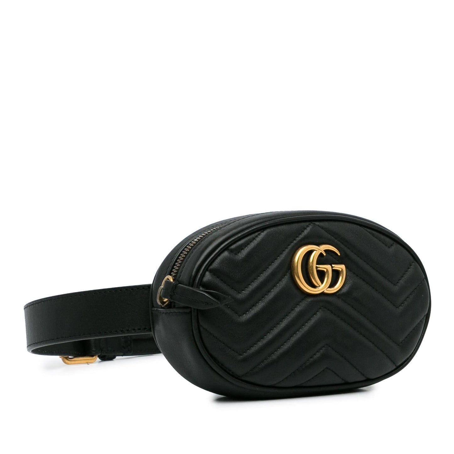Gucci GG Marmont Belt SHG-gKJdGE Matelasse Calf Black Accessory