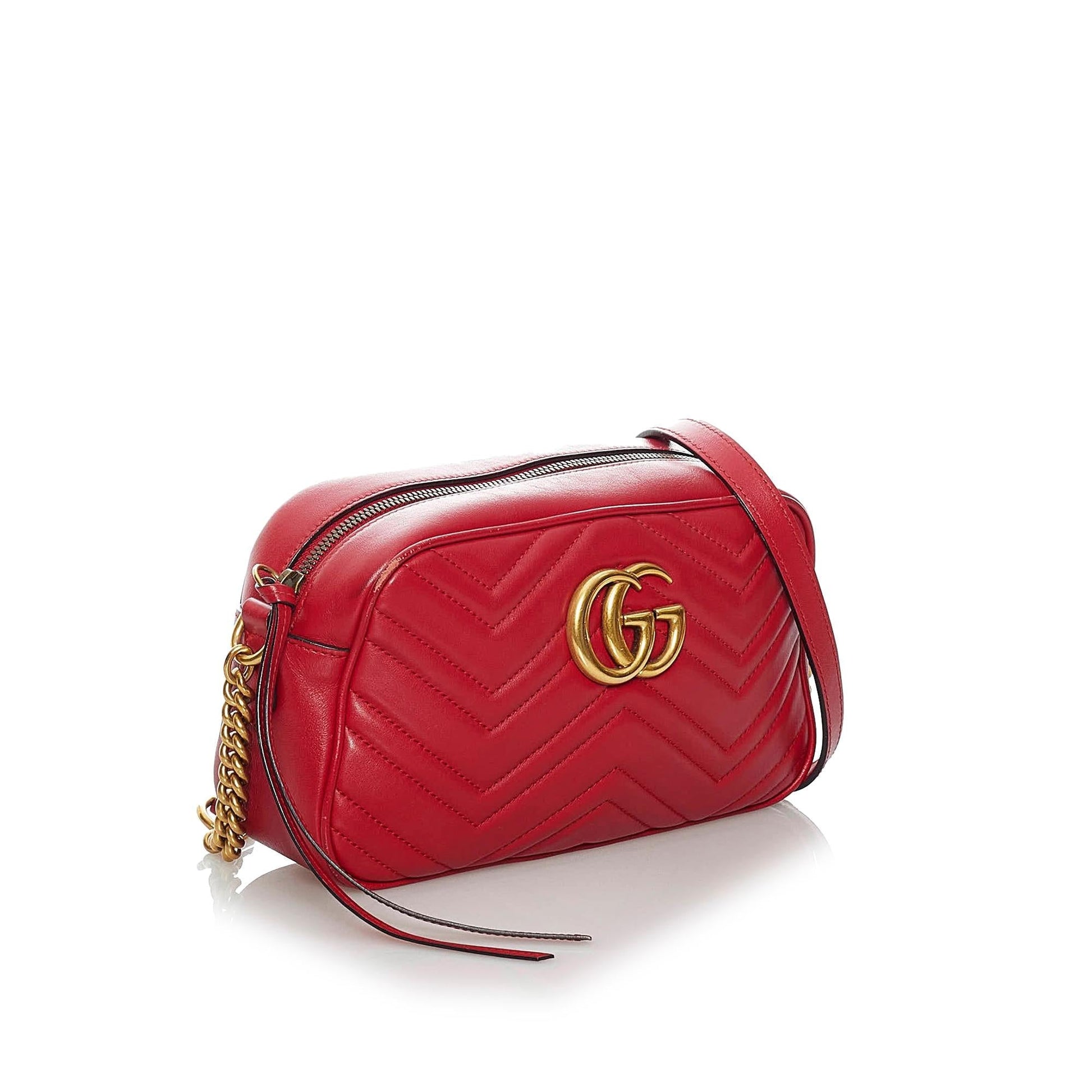 Gucci GG Marmont SHG Matelasse Calf Red Crossbody Bag