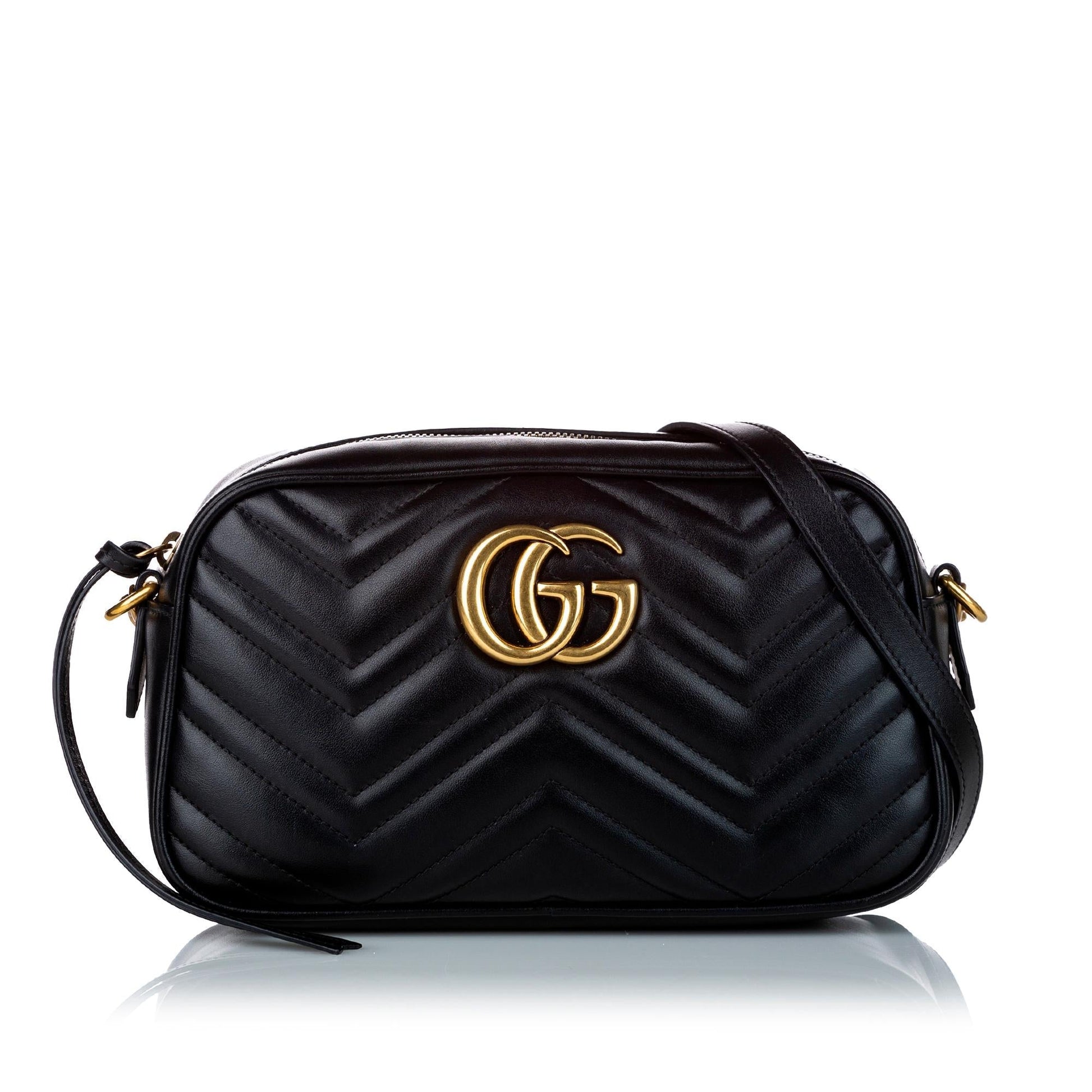 Gucci GG Marmont SHG Matelasse Calf Black Crossbody Bag