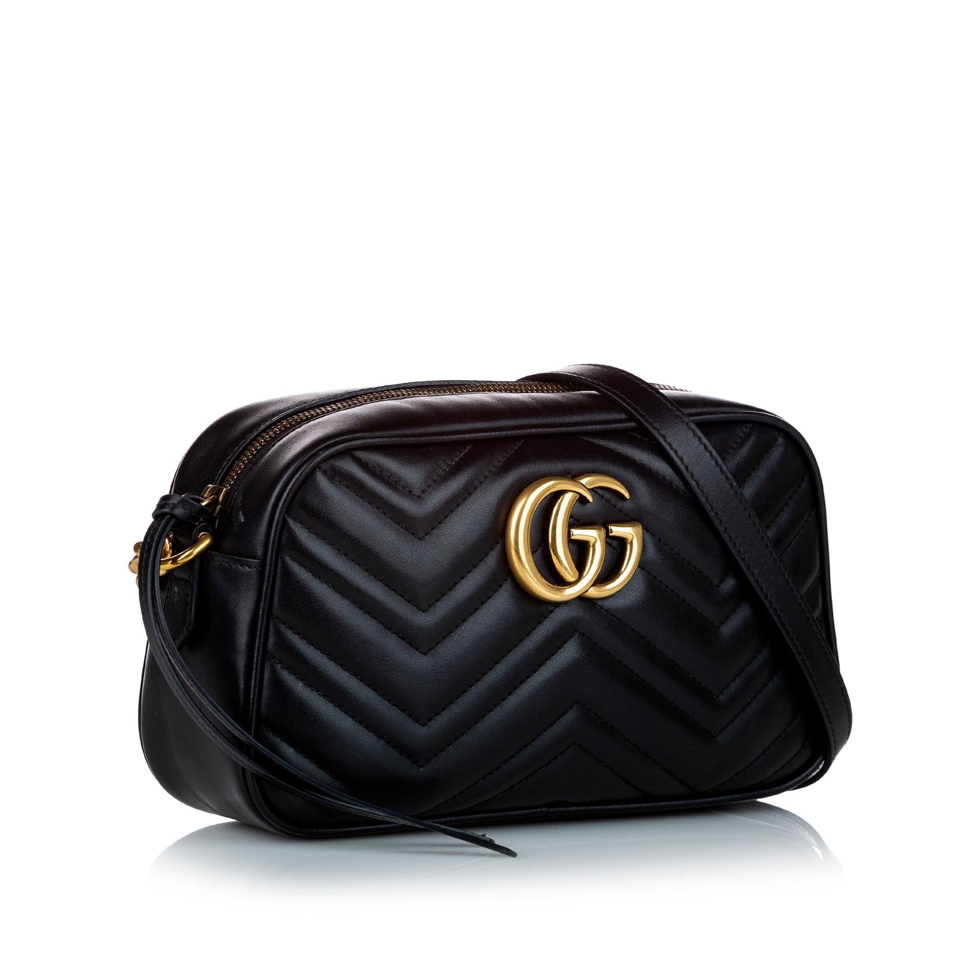 Gucci GG Marmont SHG Matelasse Calf Black Crossbody Bag