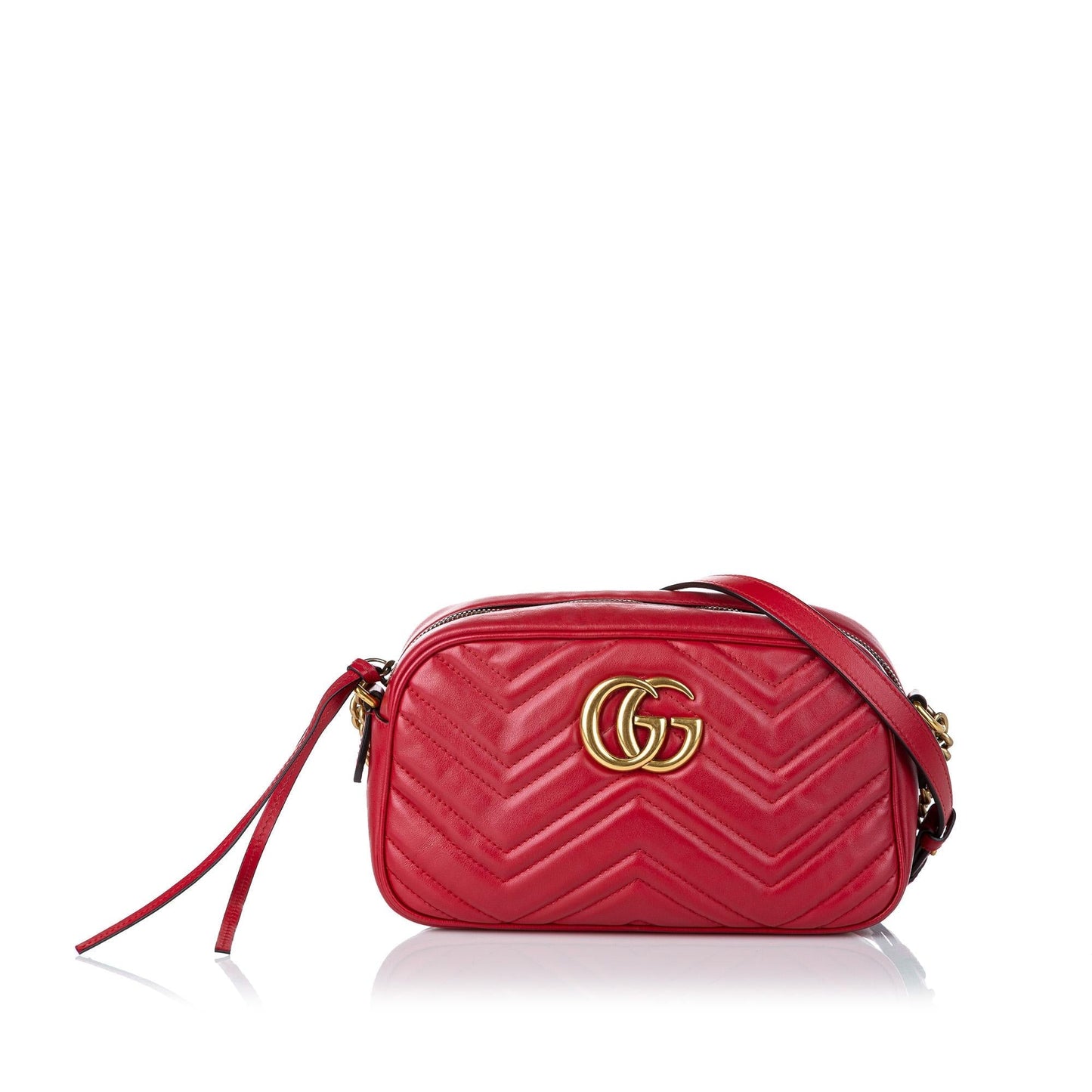 Gucci GG Marmont SHG Matelasse Calf Red Crossbody Bag Bag Shg