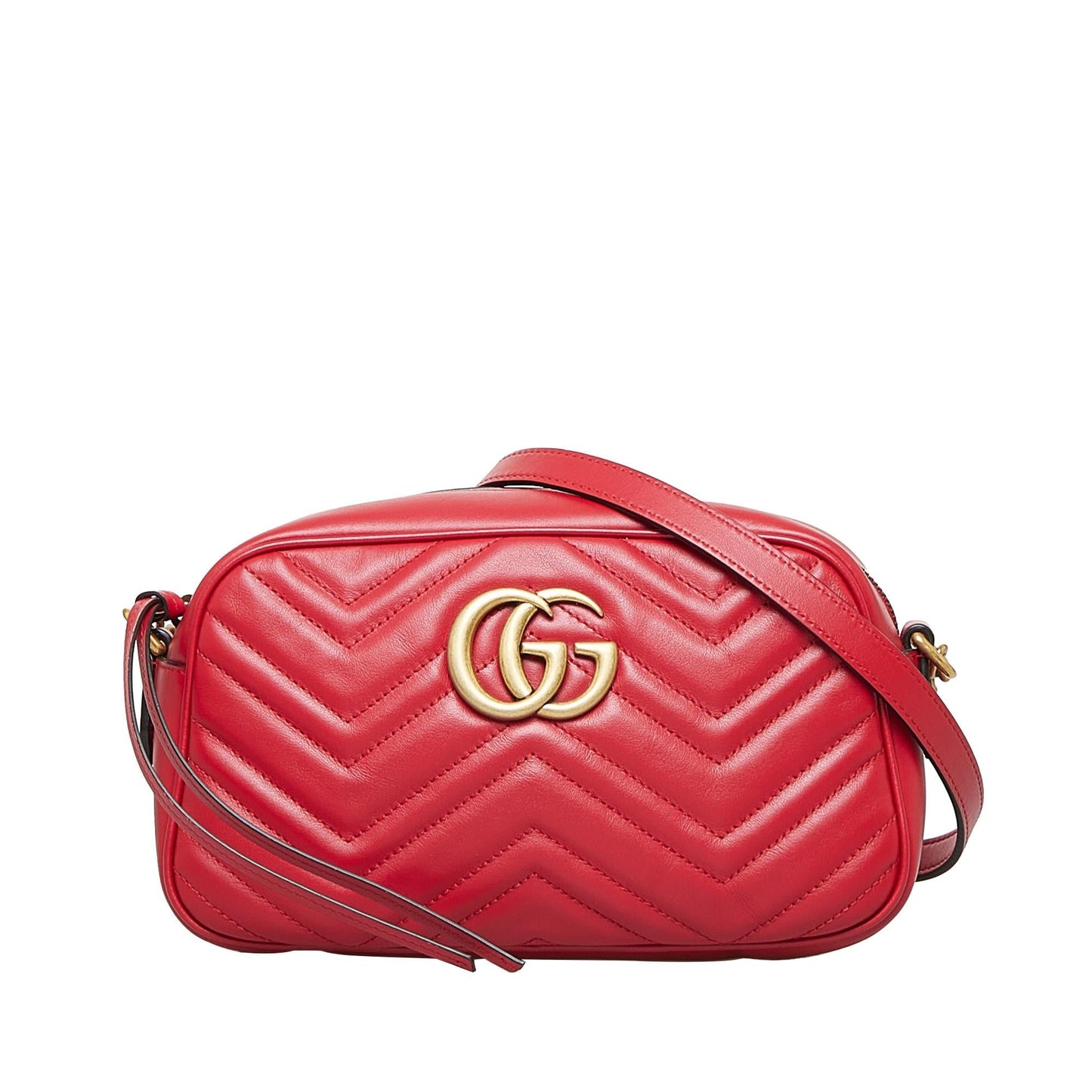 Gucci GG Marmont SHG-u1k51Y Matelasse Calf Red Crossbody Bag