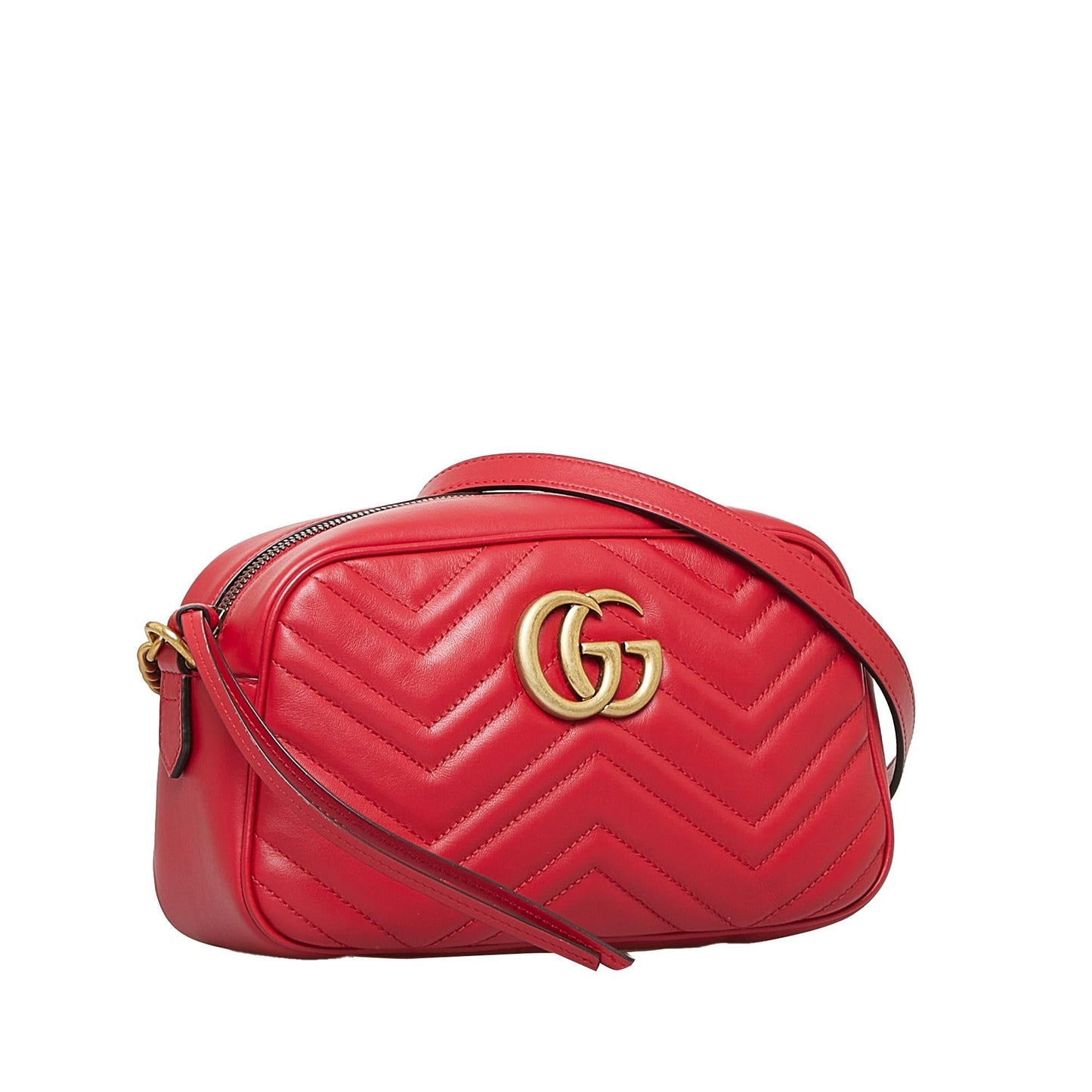Gucci GG Marmont SHG-u1k51Y Matelasse Calf Red Crossbody Bag