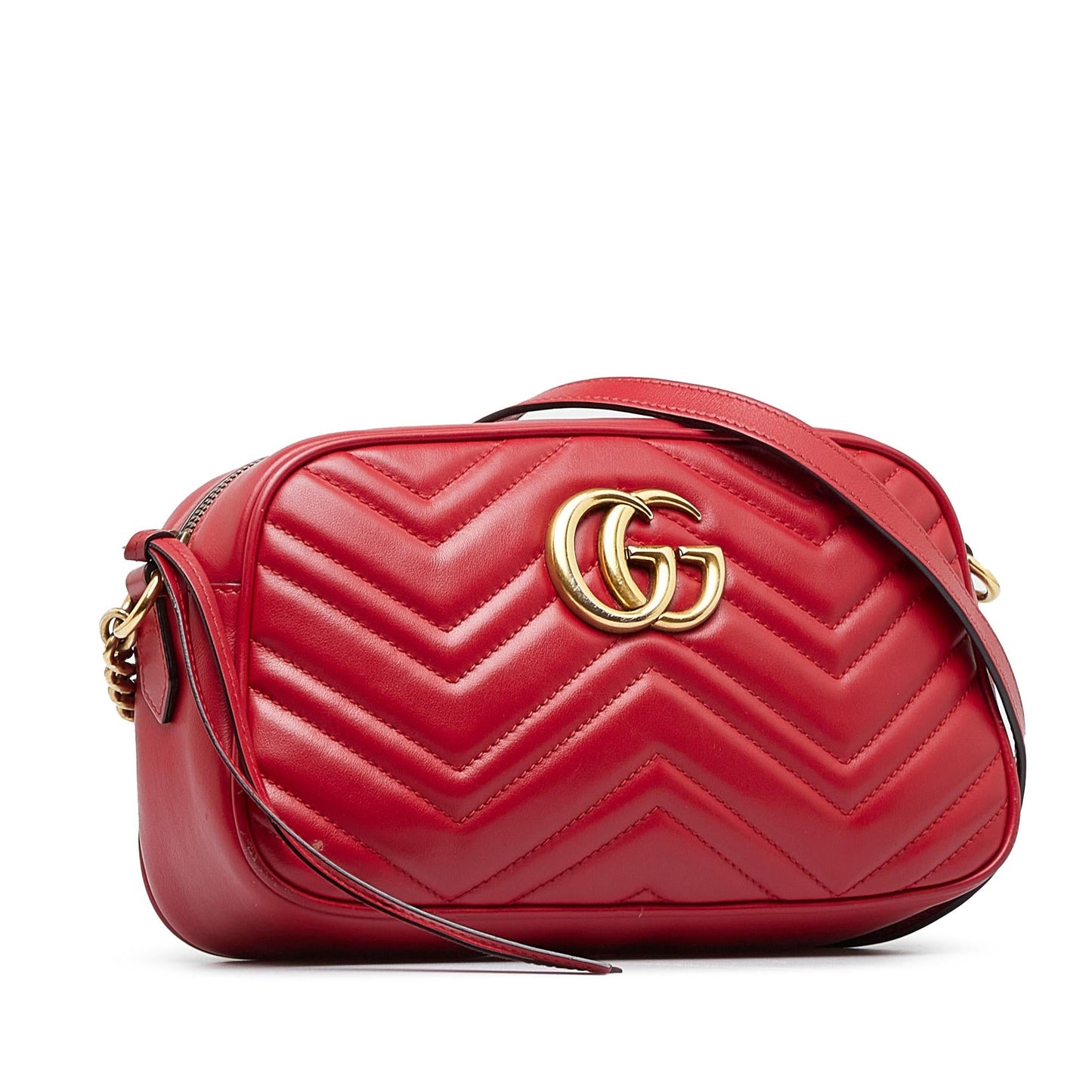 Gucci GG Marmont SHG-ei1J0V Matelasse Calf Red Crossbody Bag