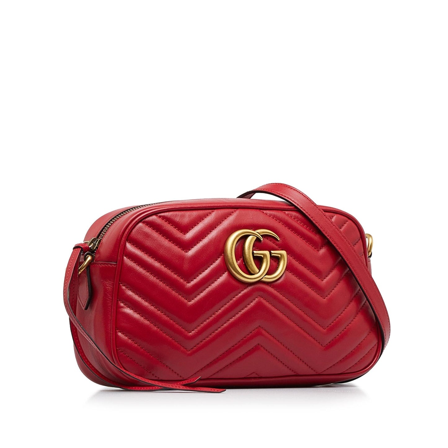 Gucci GG Marmont SHG-NhDdrJ Matelasse Calf Red Crossbody Bag
